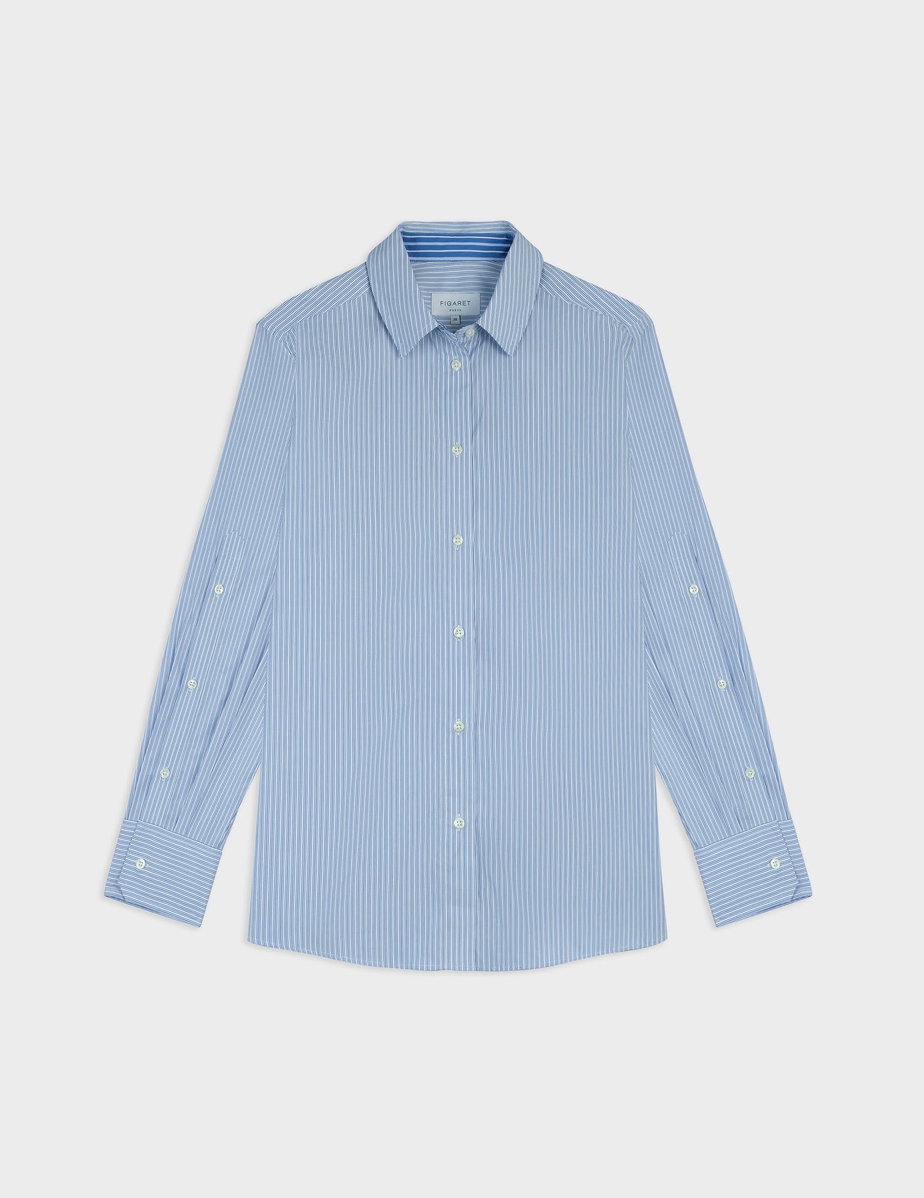 Meryl blue striped shirt - Poplin - Shirt Collar