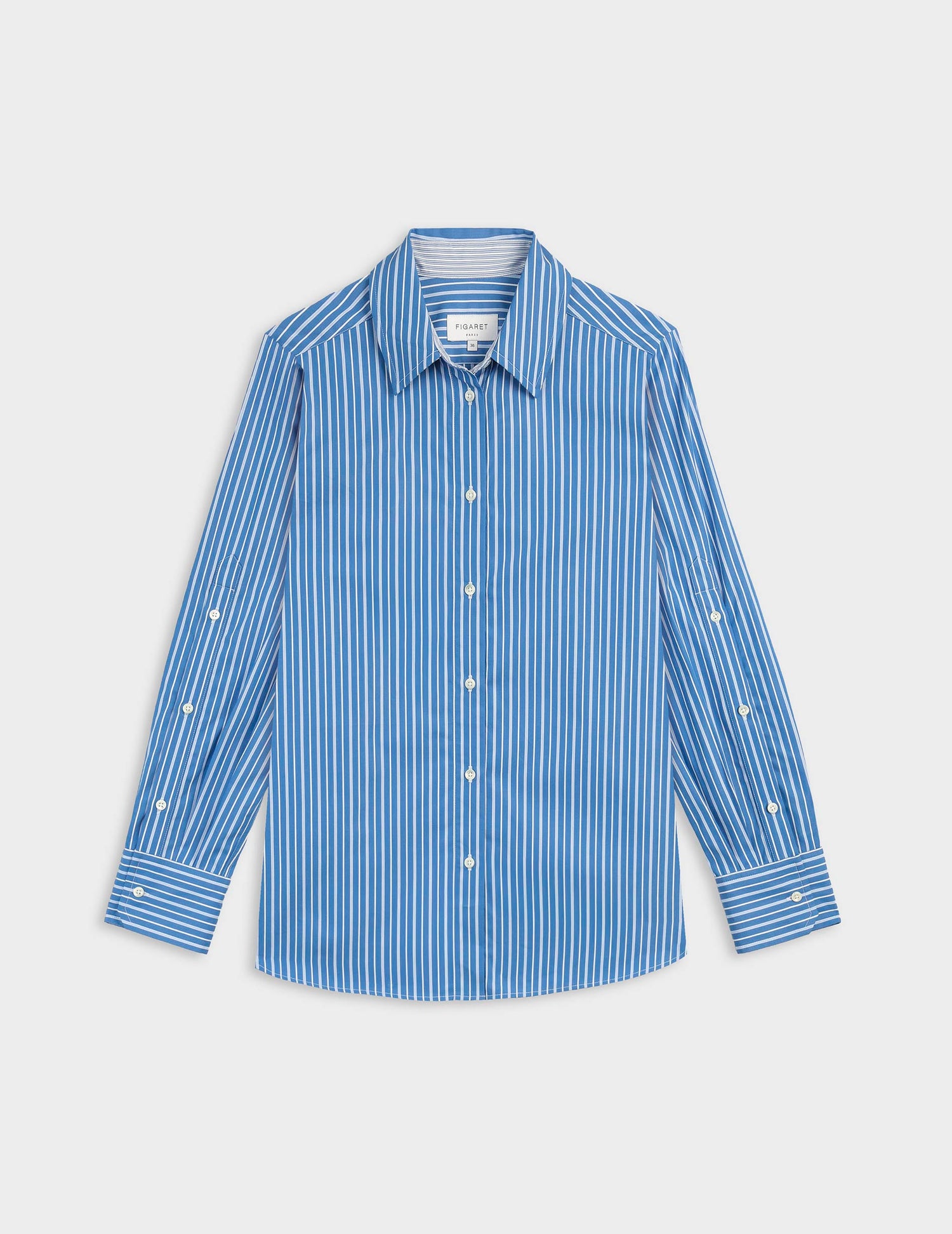 Meryl blue striped shirt - Poplin - Shirt Collar#6