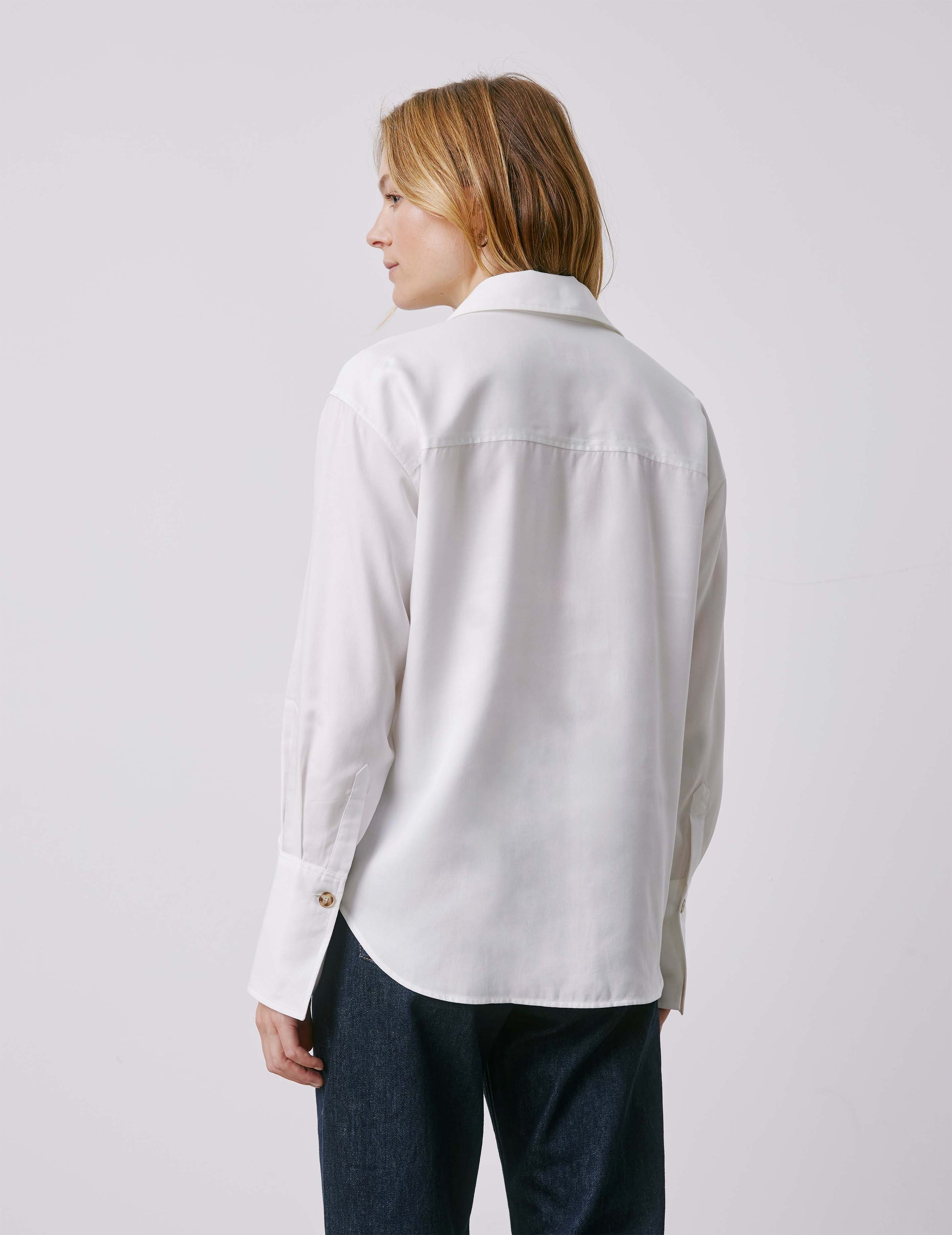 Mila white shirt - Twill - Shirt Collar