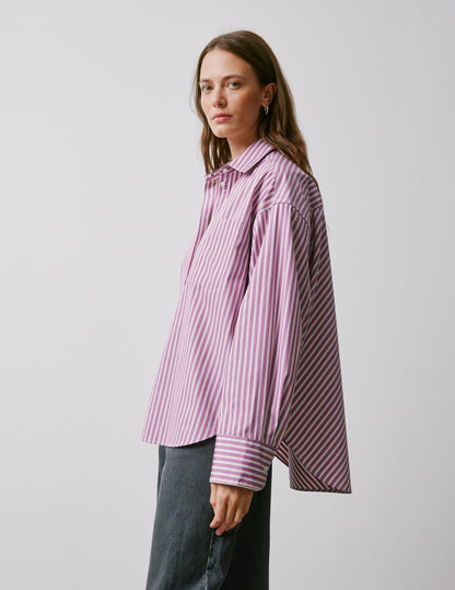 Soffy purple and pink striped oversized shirt