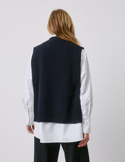 Ilonna navy wool sleeveless sweater