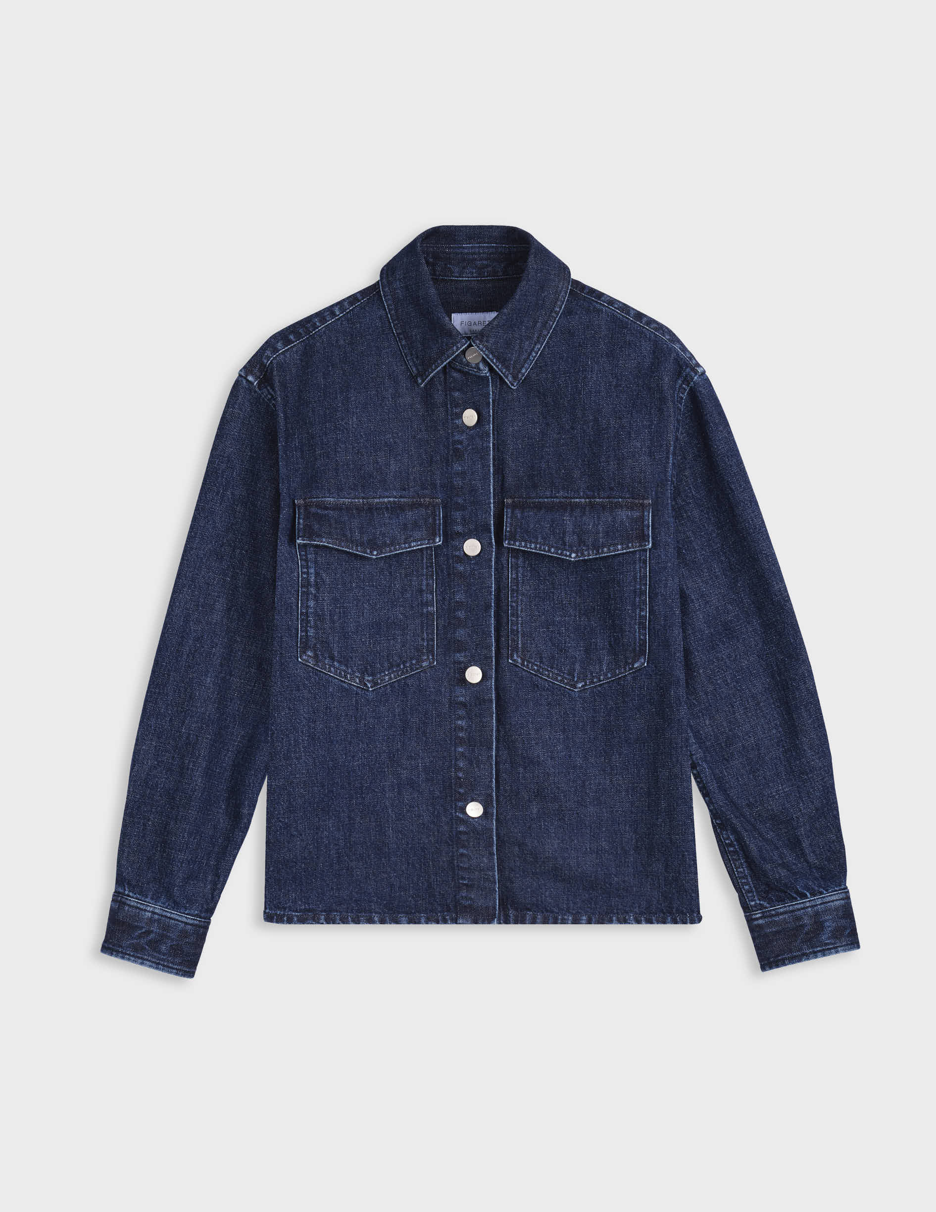 Ingrid navy denim shirt jacket - Denim - Chemise Collar
