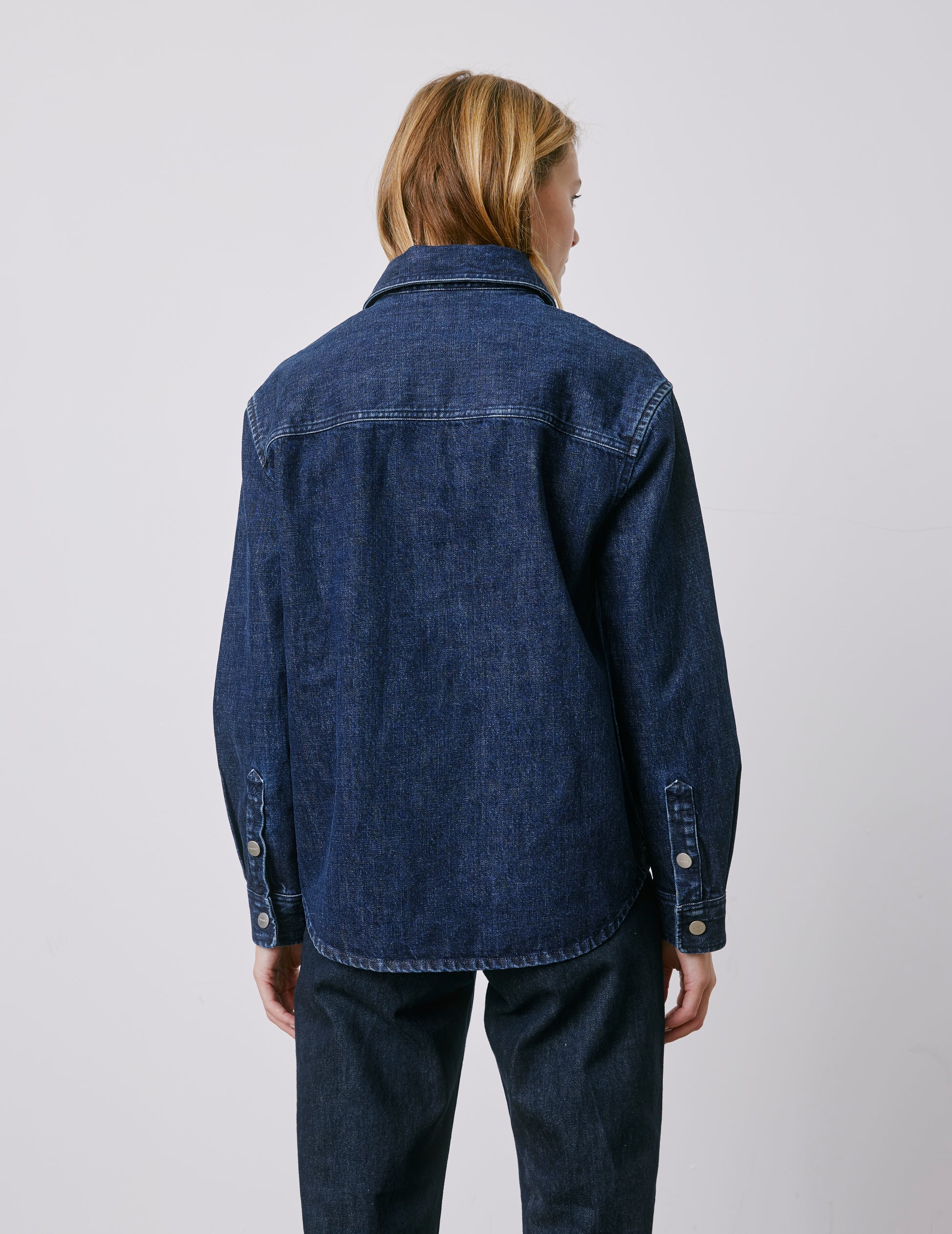 Ingrid navy denim shirt jacket - Denim - Chemise Collar