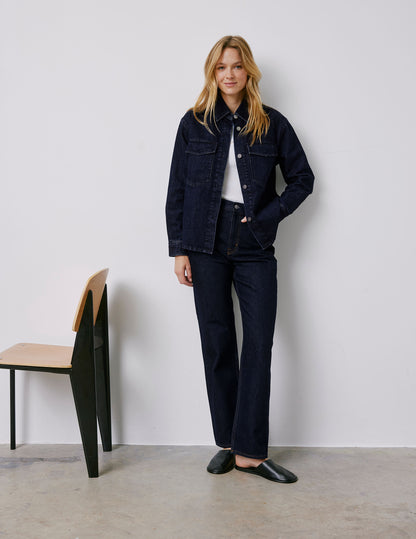 Ingrid navy denim shirt jacket