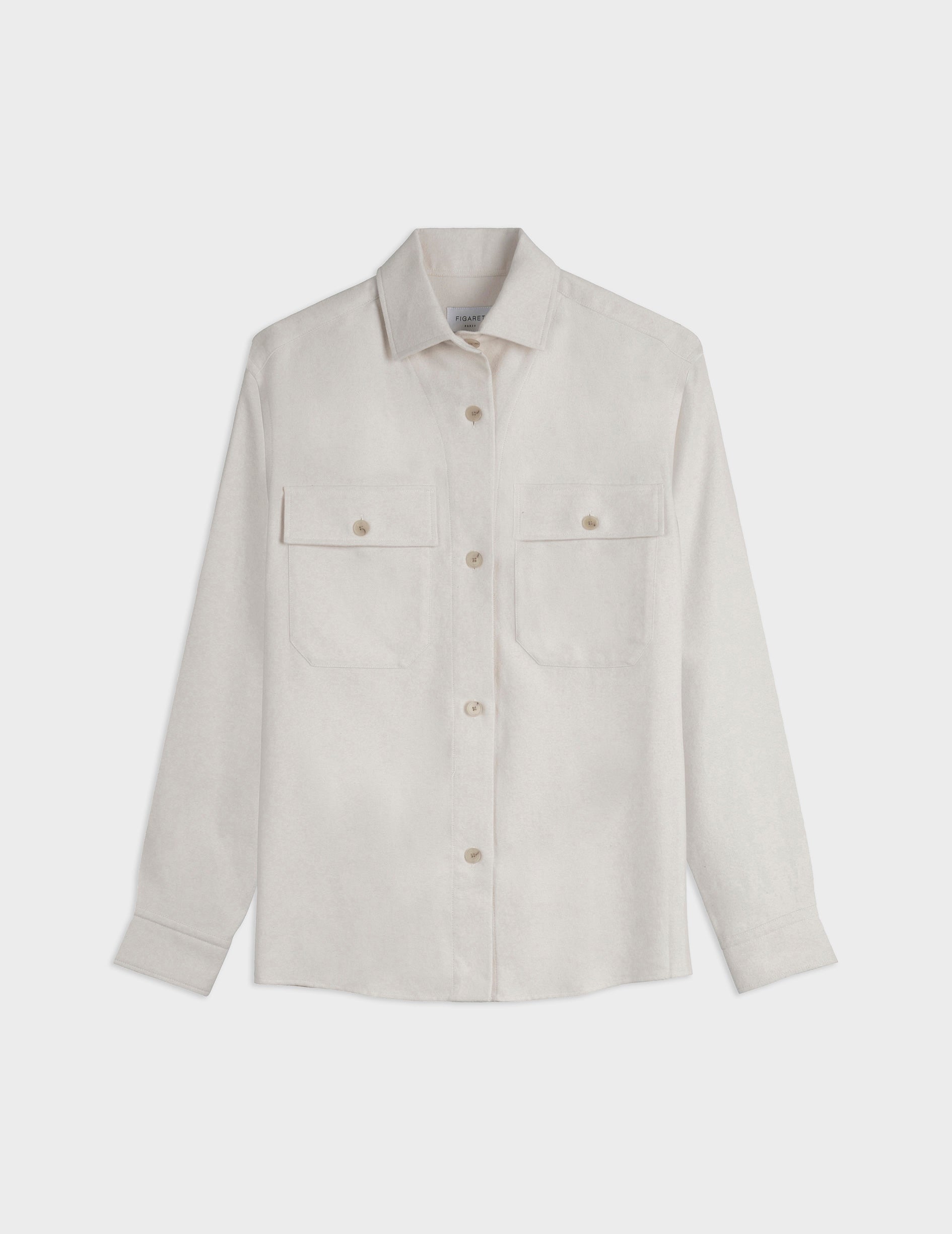 Milena beige flannel shirt jacket