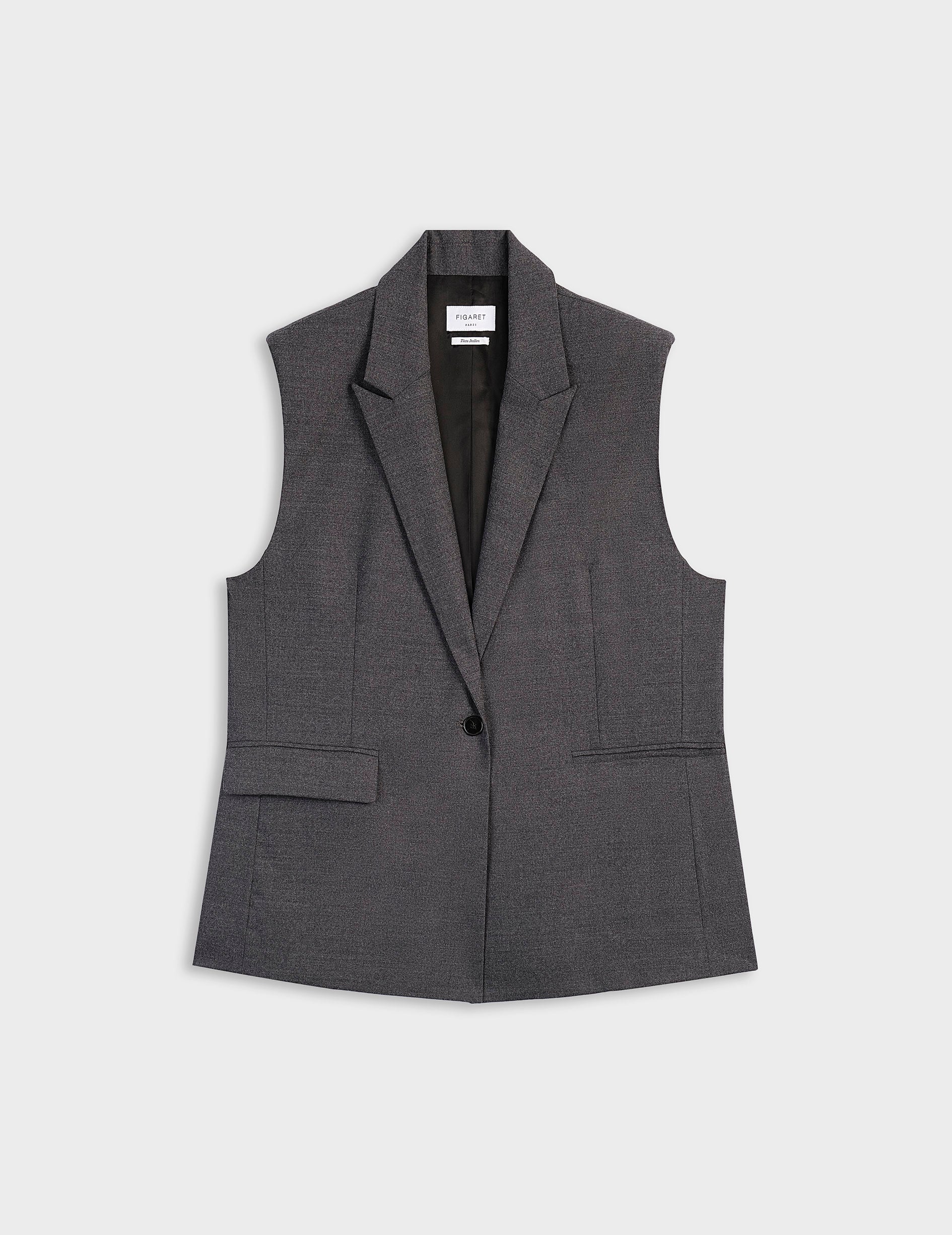 Monica grey virgin wool blazer