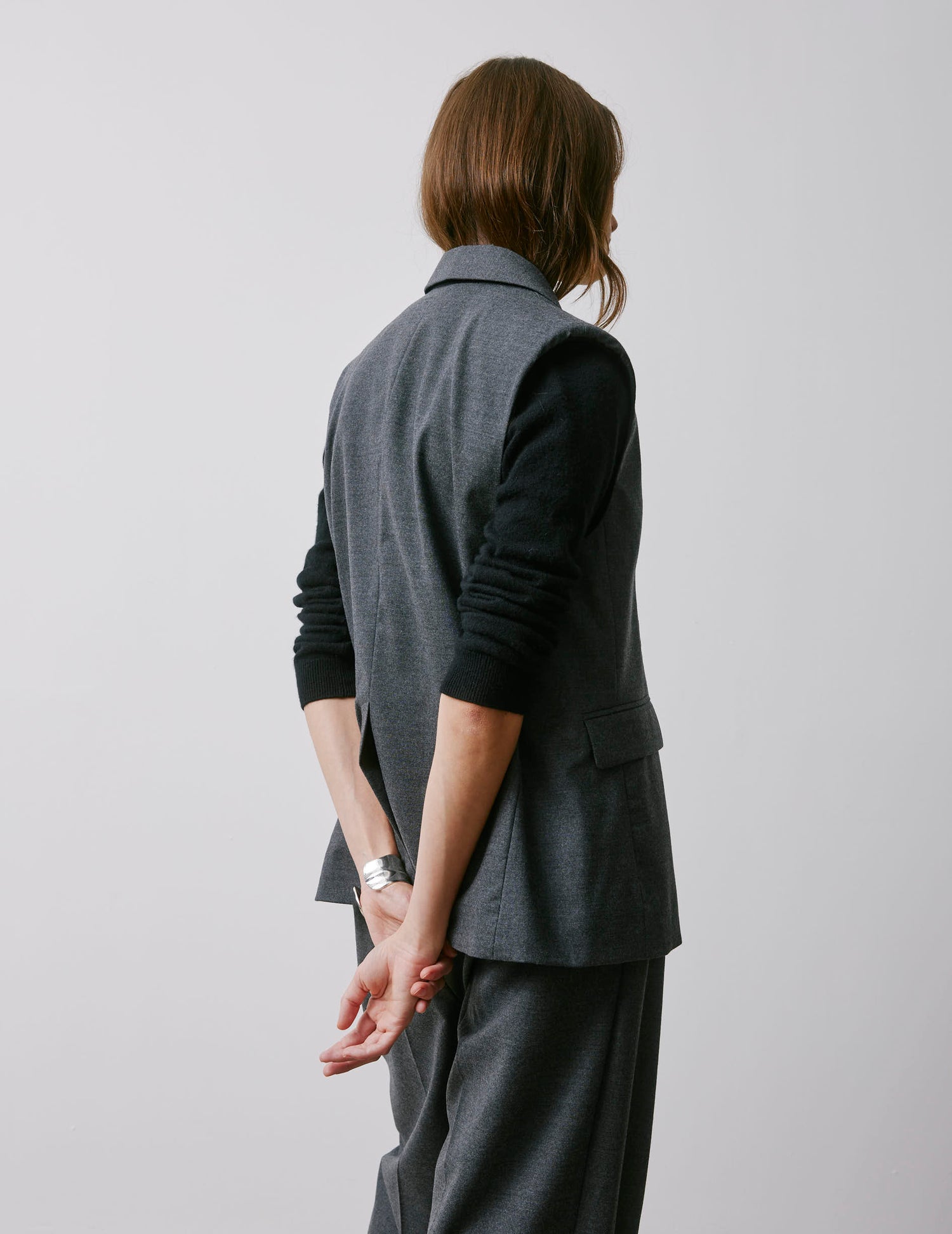 Monica grey virgin wool blazer