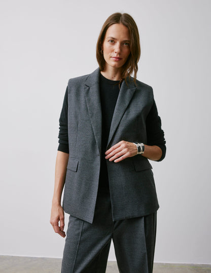 Monica grey virgin wool blazer