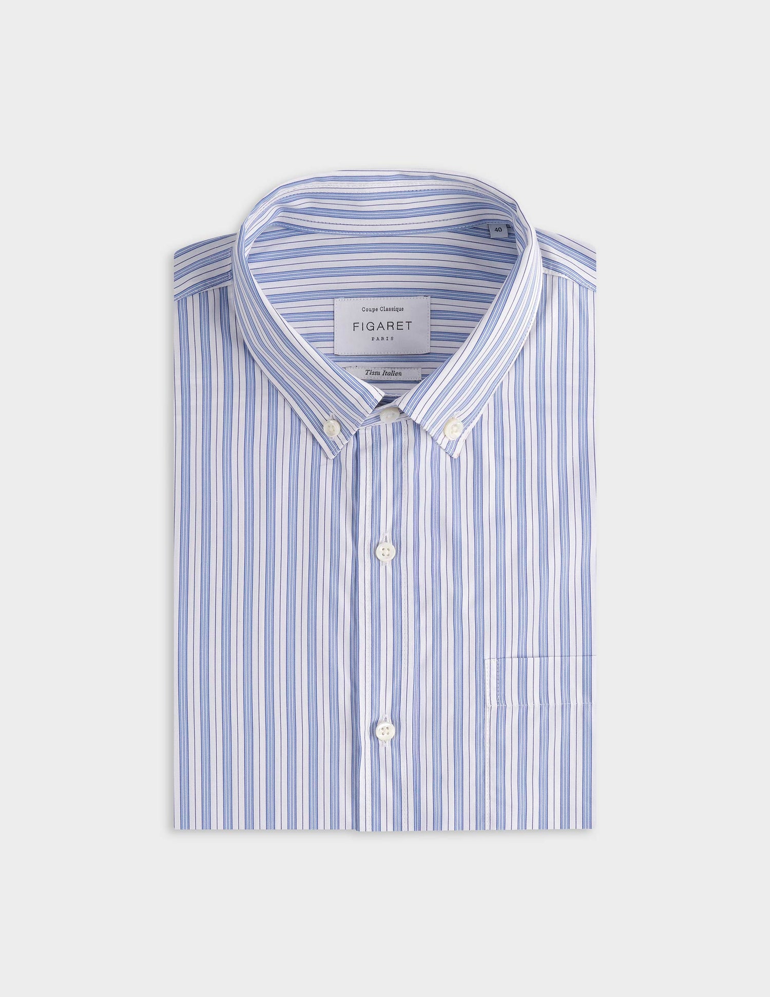 Classic blue striped shirt - Poplin - American Collar