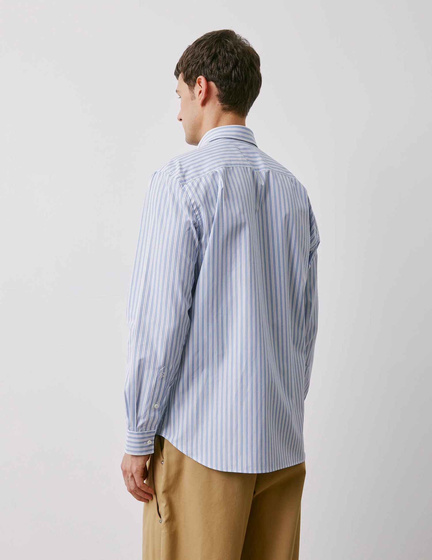 Classic blue striped shirt - Poplin - American Collar#4