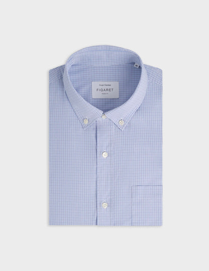 Classic blue checked shirt