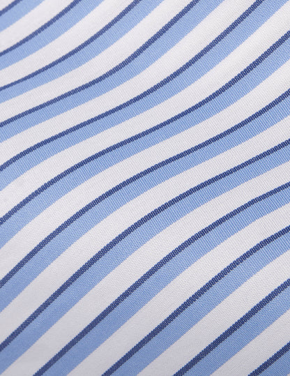 Semi-fitted blue striped shirt