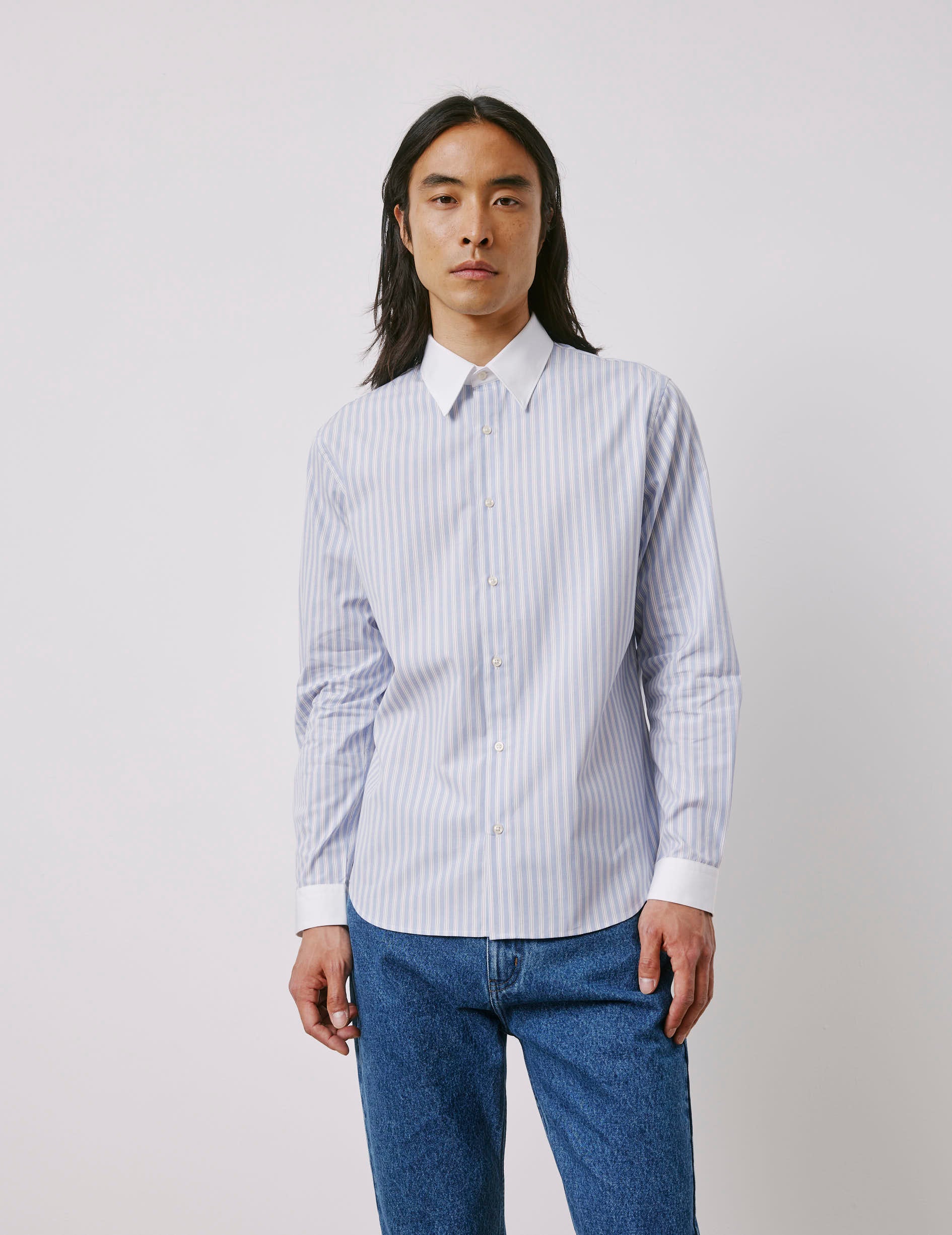 Antonin blue striped shirt - Wire to wire - Prodigious Collar