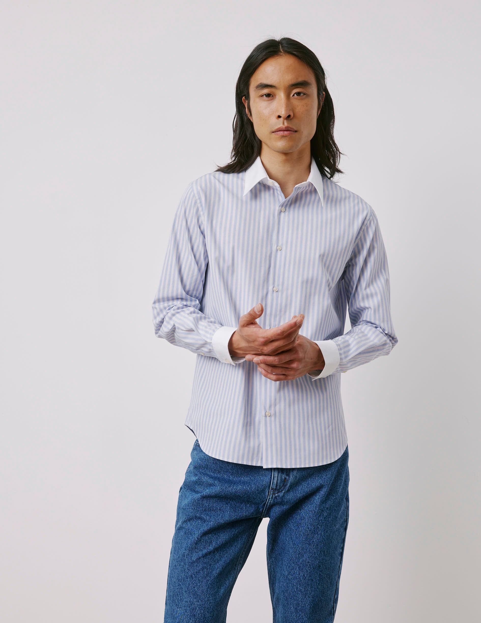 Antonin blue striped shirt - Wire to wire - Prodigious Collar