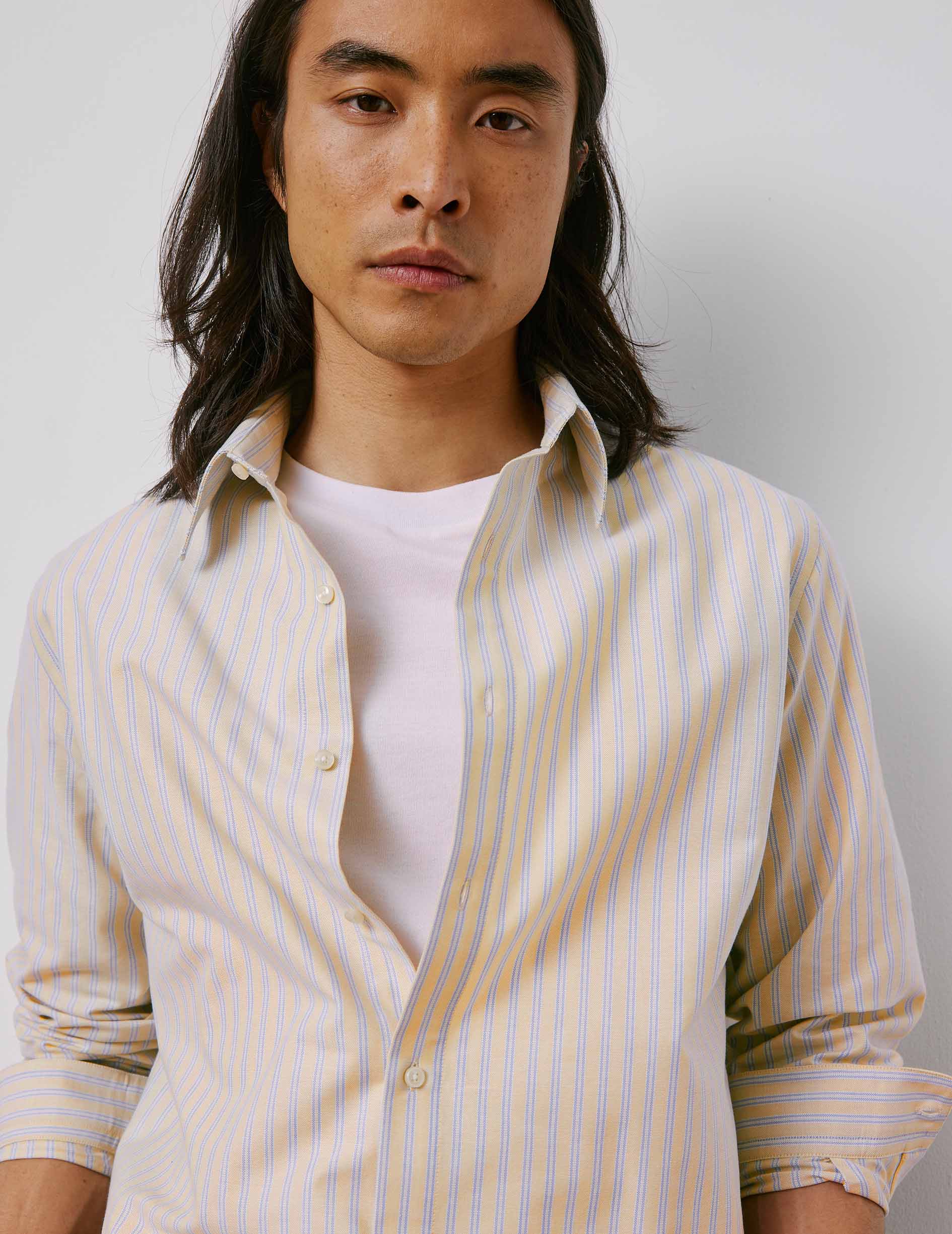 Antonin beige striped shirt - Oxford - Prodigious Collar