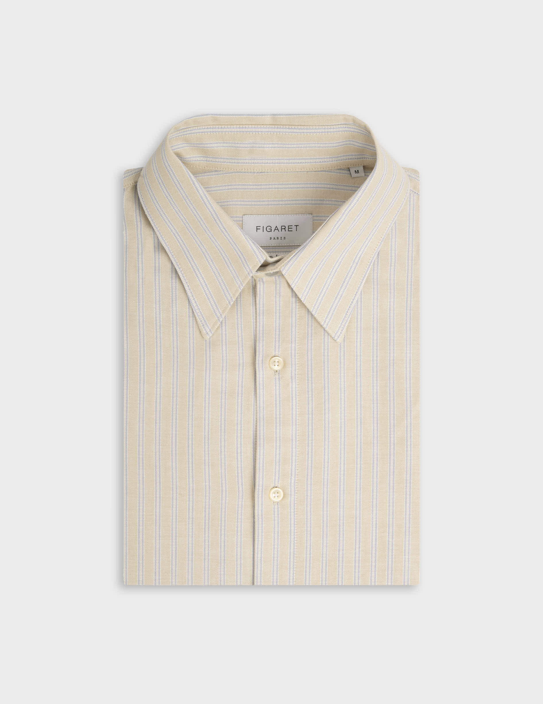 Antonin beige striped shirt - Oxford - Prodigious Collar