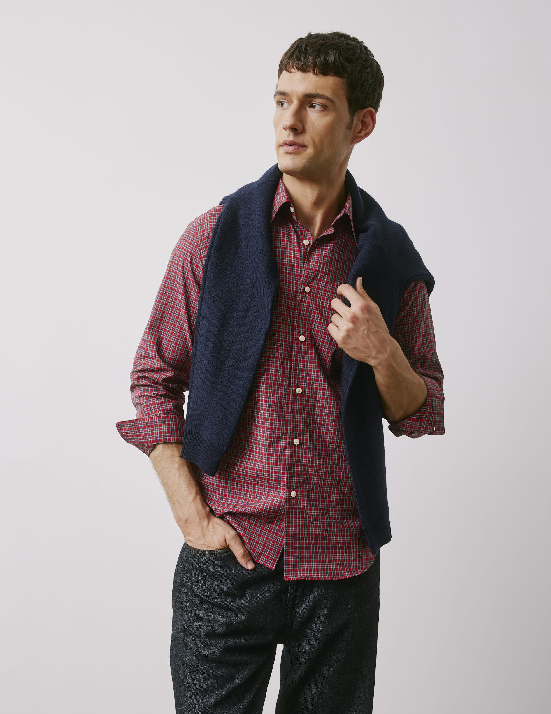 Antonin red checked shirt