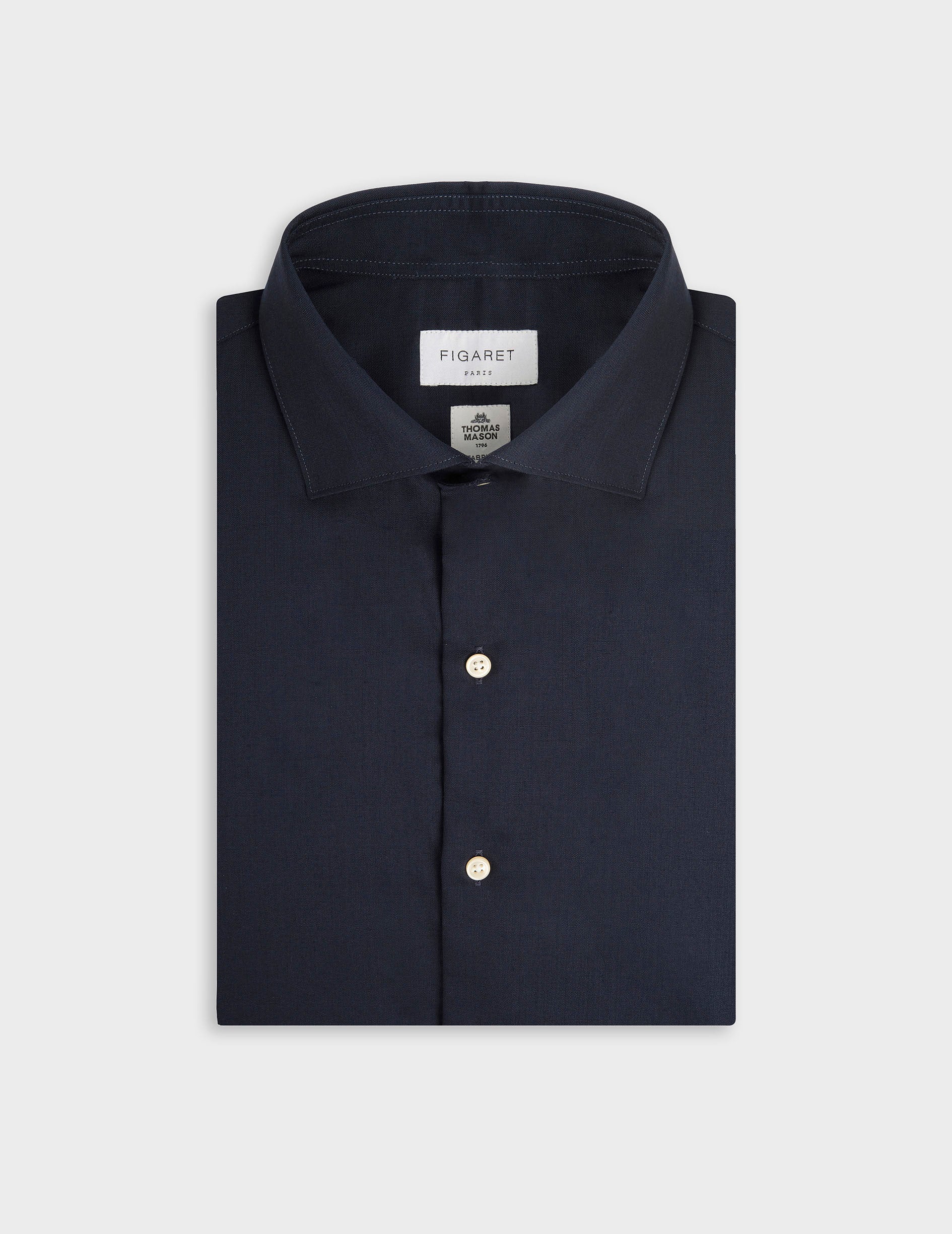 Aristote navy shirt - Cloth - Italian Collar