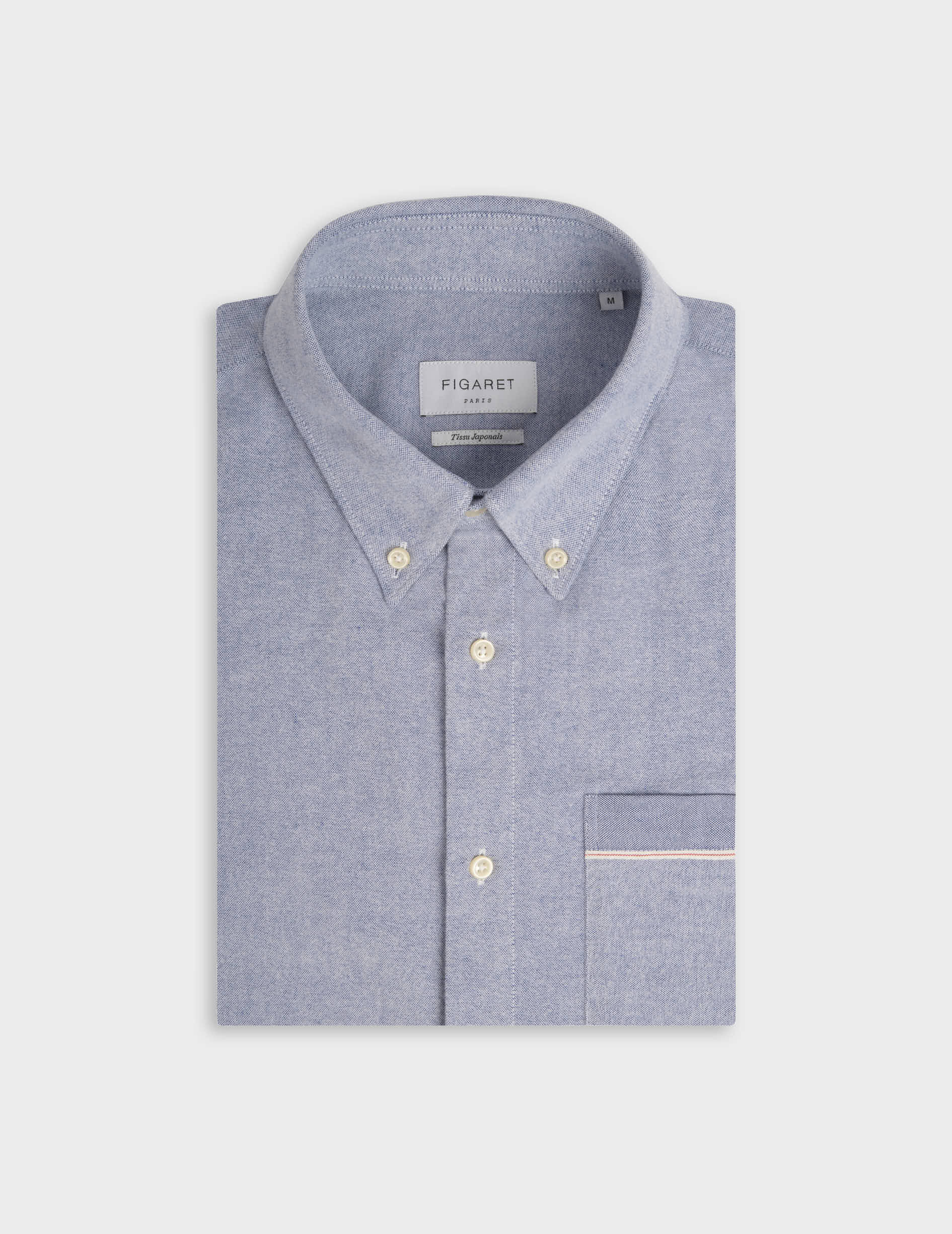 Armand blue shirt - Oxford scratched selvedge - Prodigious buttoned Collar