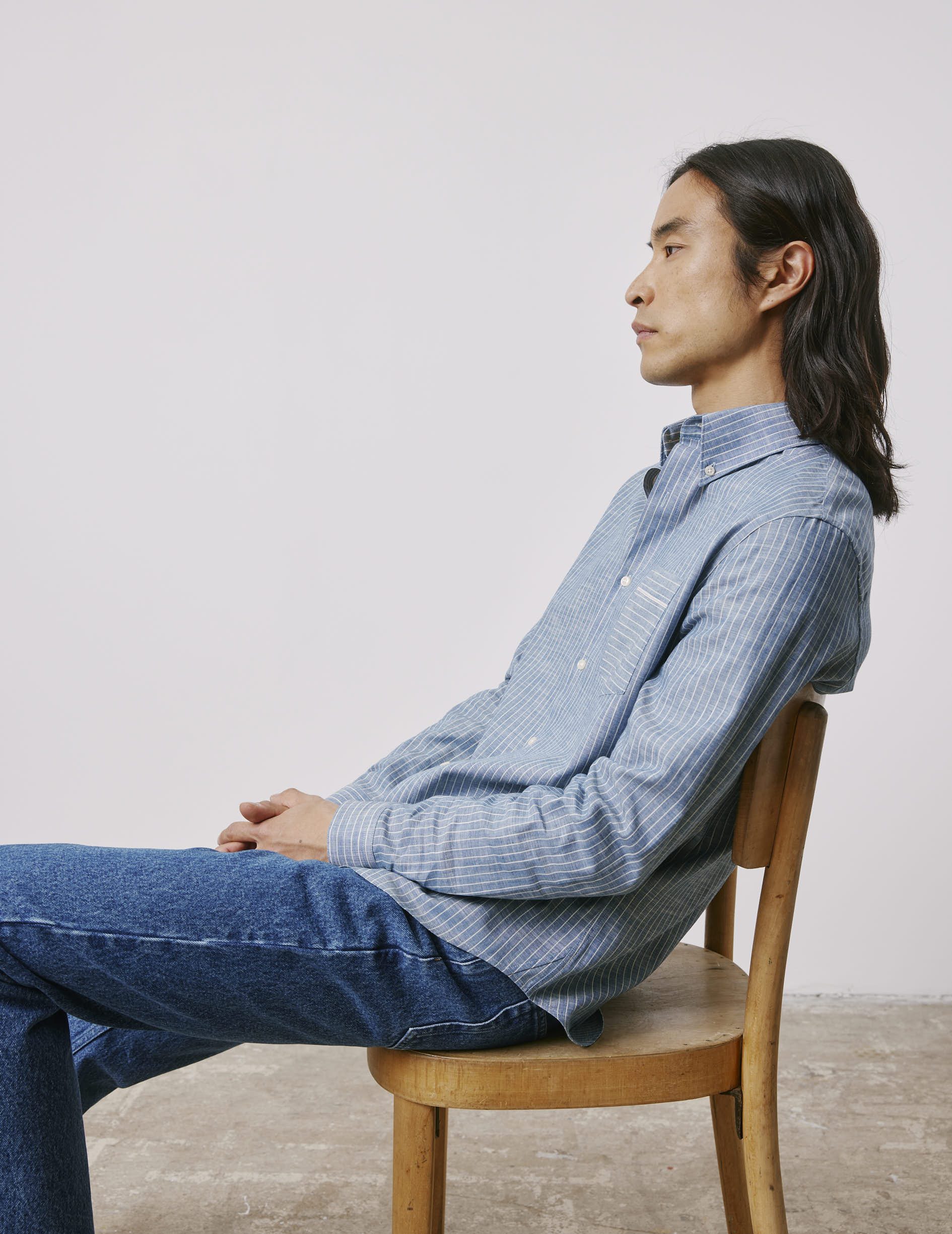 Armand blue shirt - Selvedge denim - Prodigious buttoned Collar