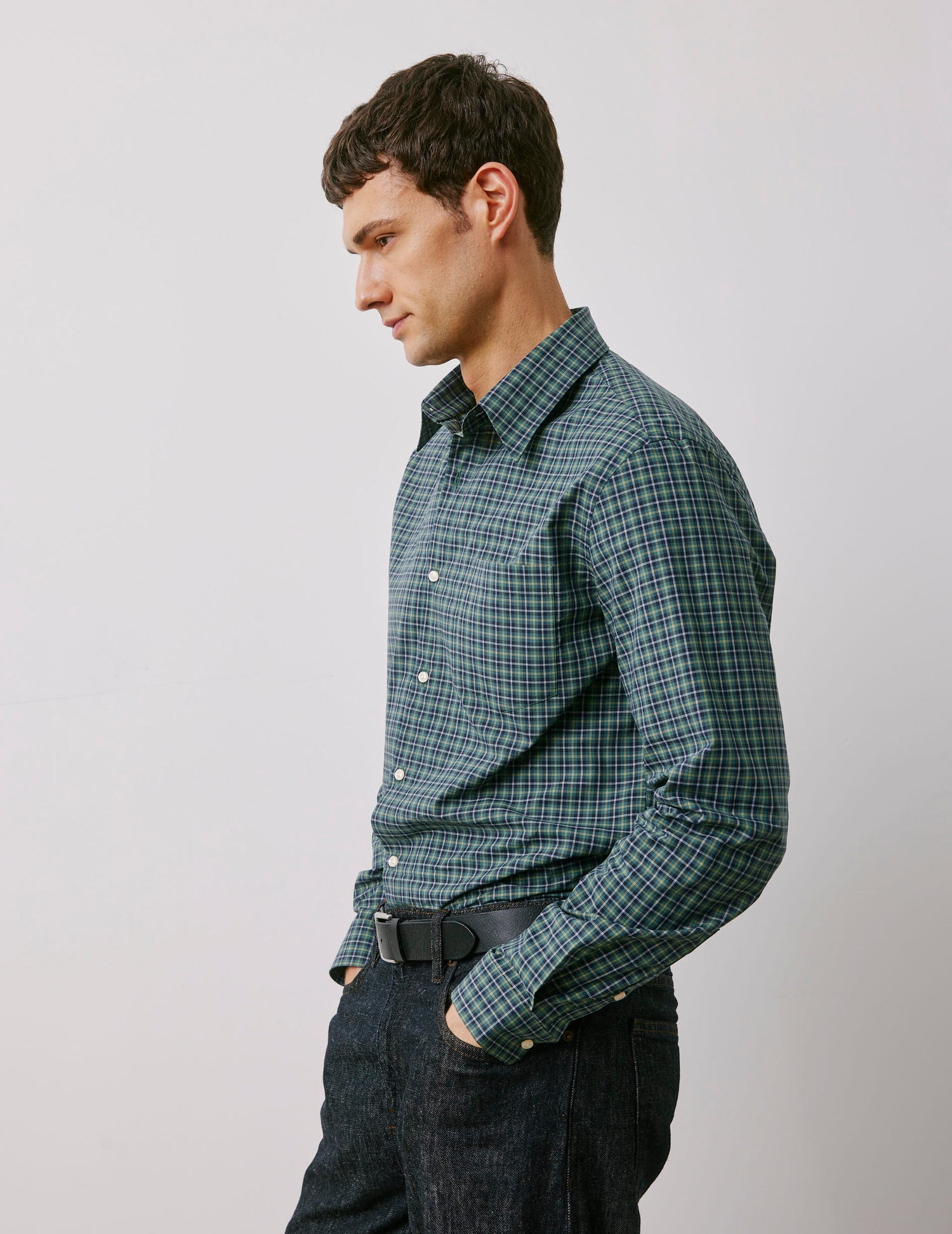 Arnold green checked shirt - Poplin - Prodigious Collar#4