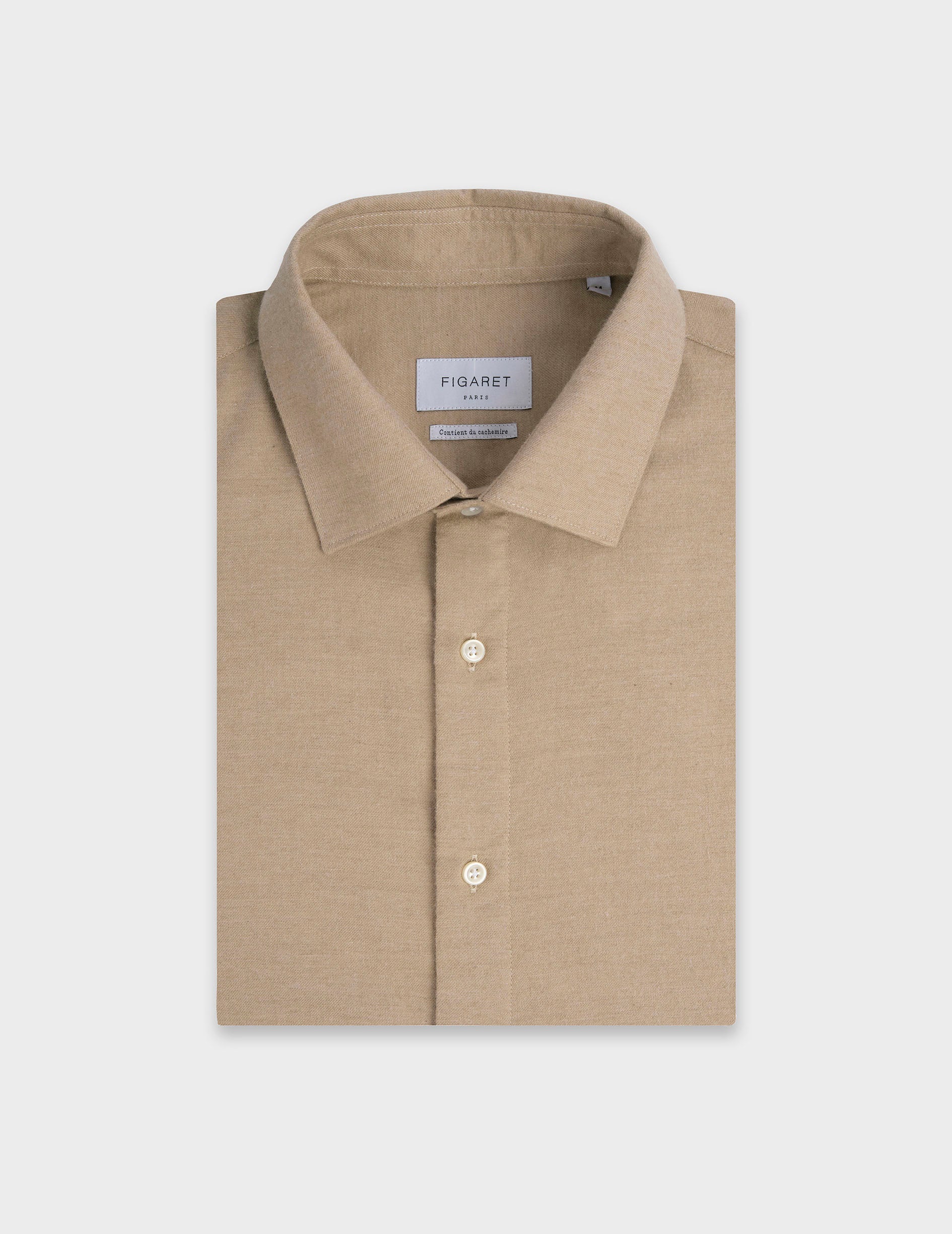 Auguste beige shirt - Flannel - French Collar
