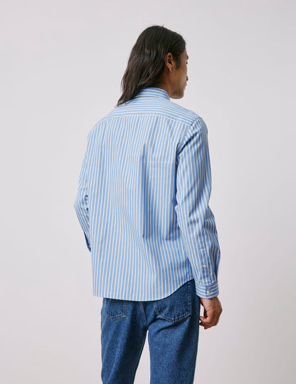 Auguste fitted blue striped shirt