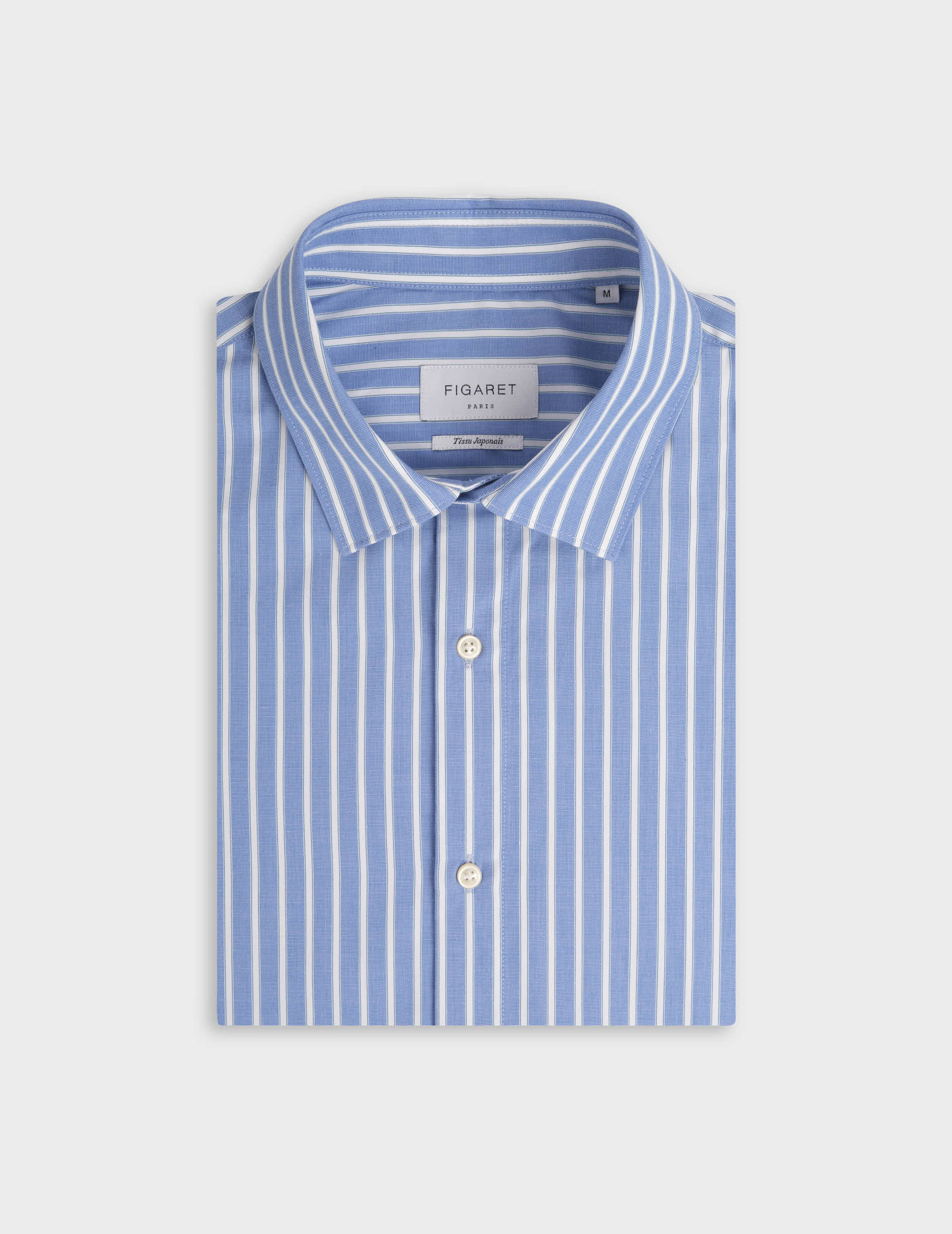 Auguste fitted blue striped shirt - Threaded  - French Collar