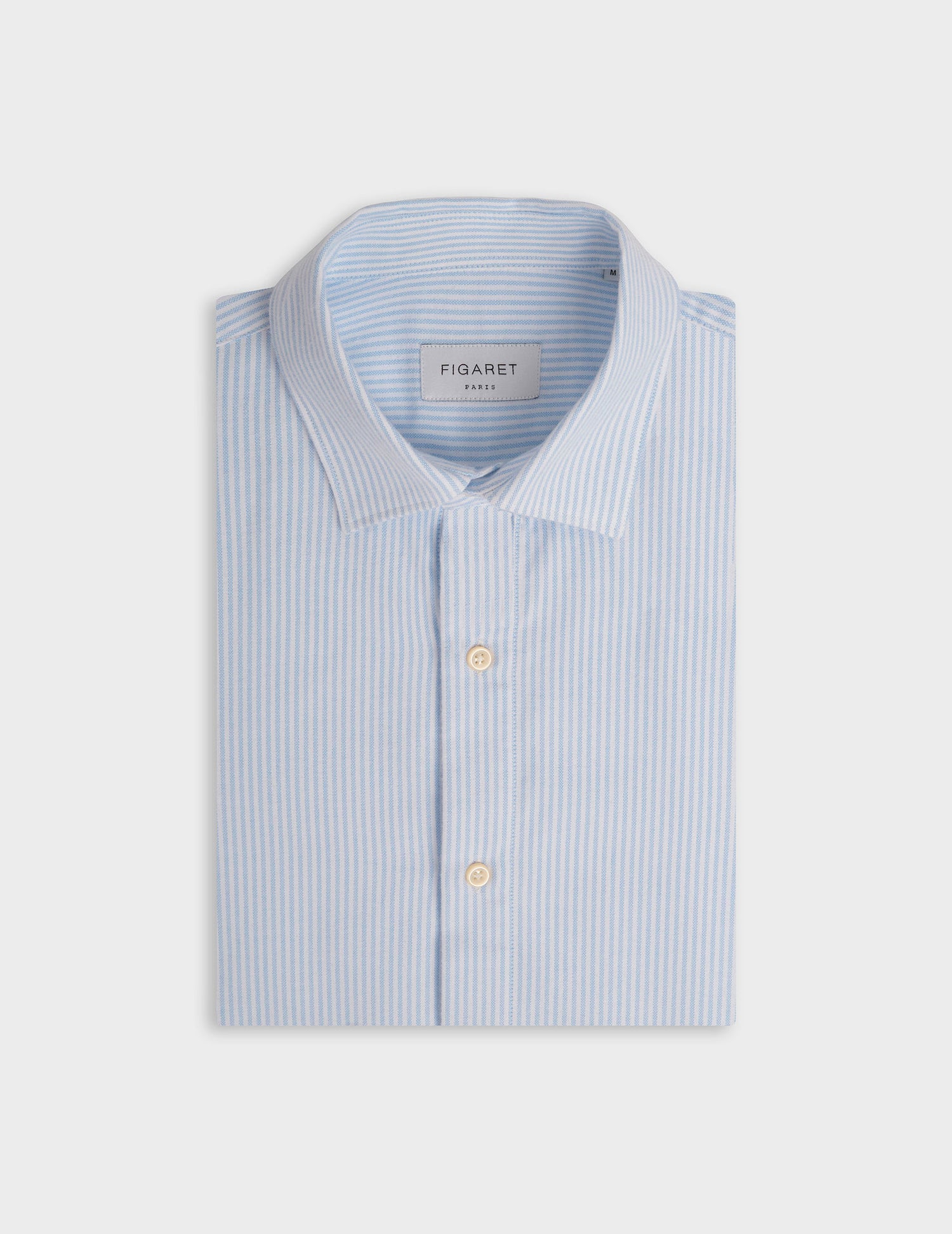 Auguste blue striped shirt - brushed oxford - French Collar#3