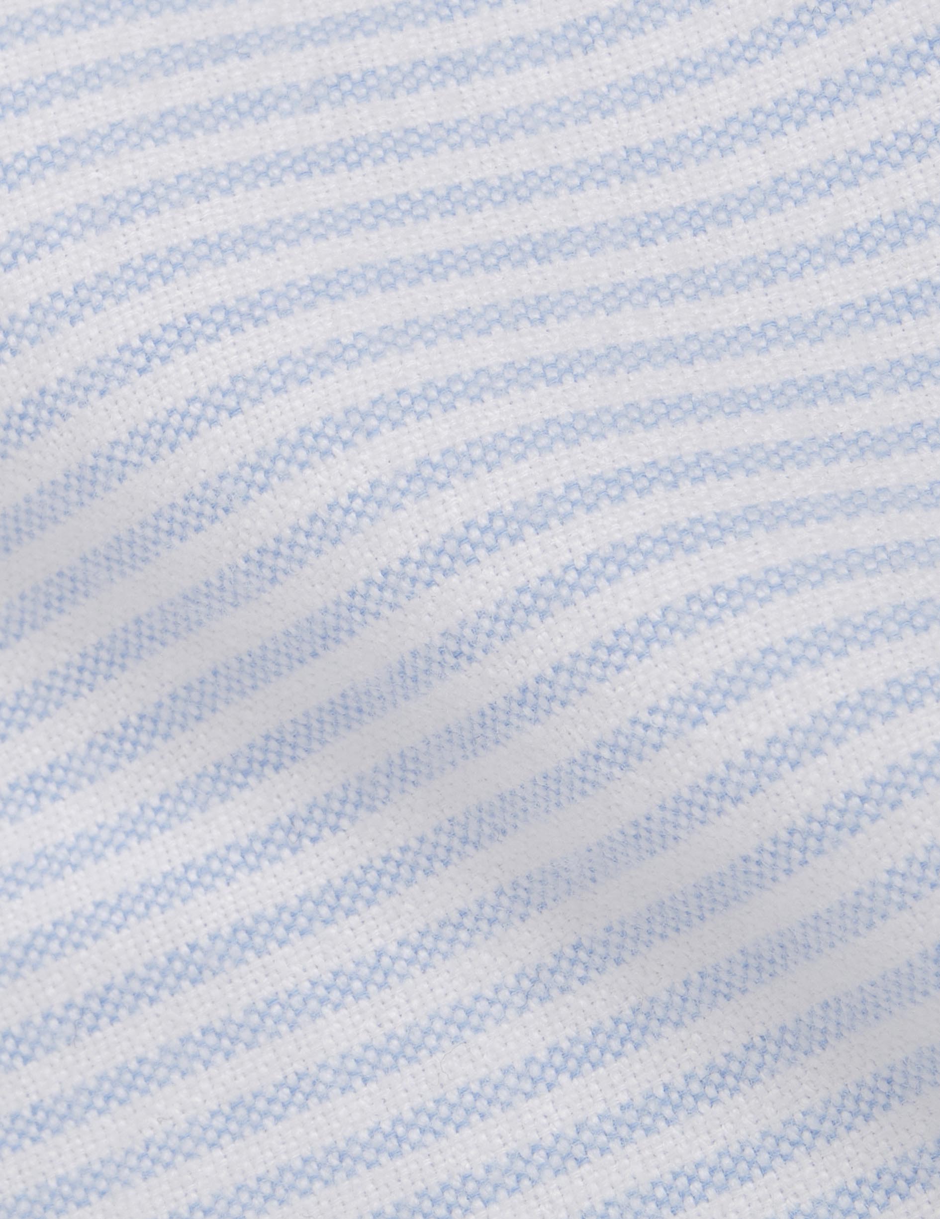 Auguste blue striped shirt - brushed oxford - French Collar