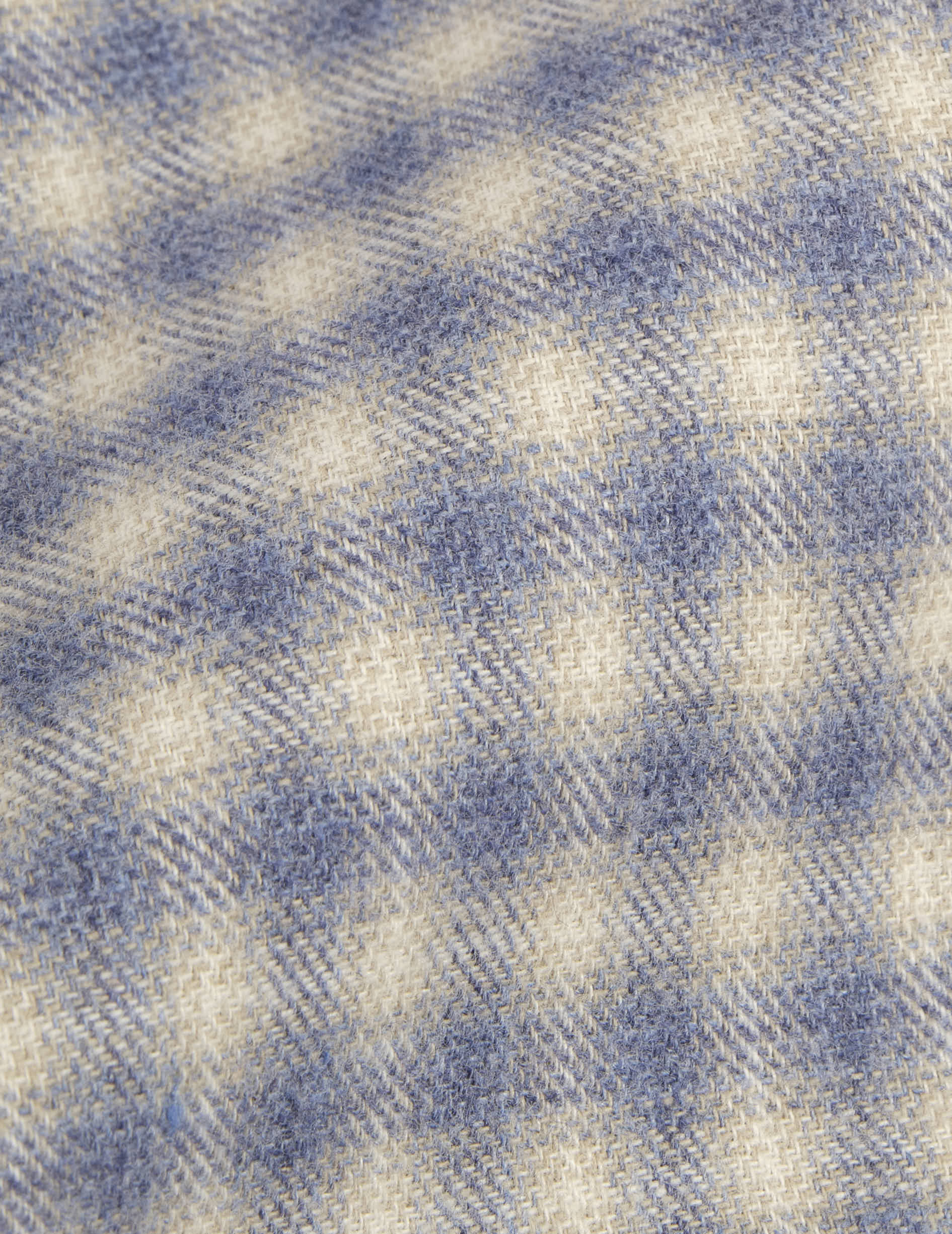 Auguste fitted blue checked shirt - Flannel - French Collar