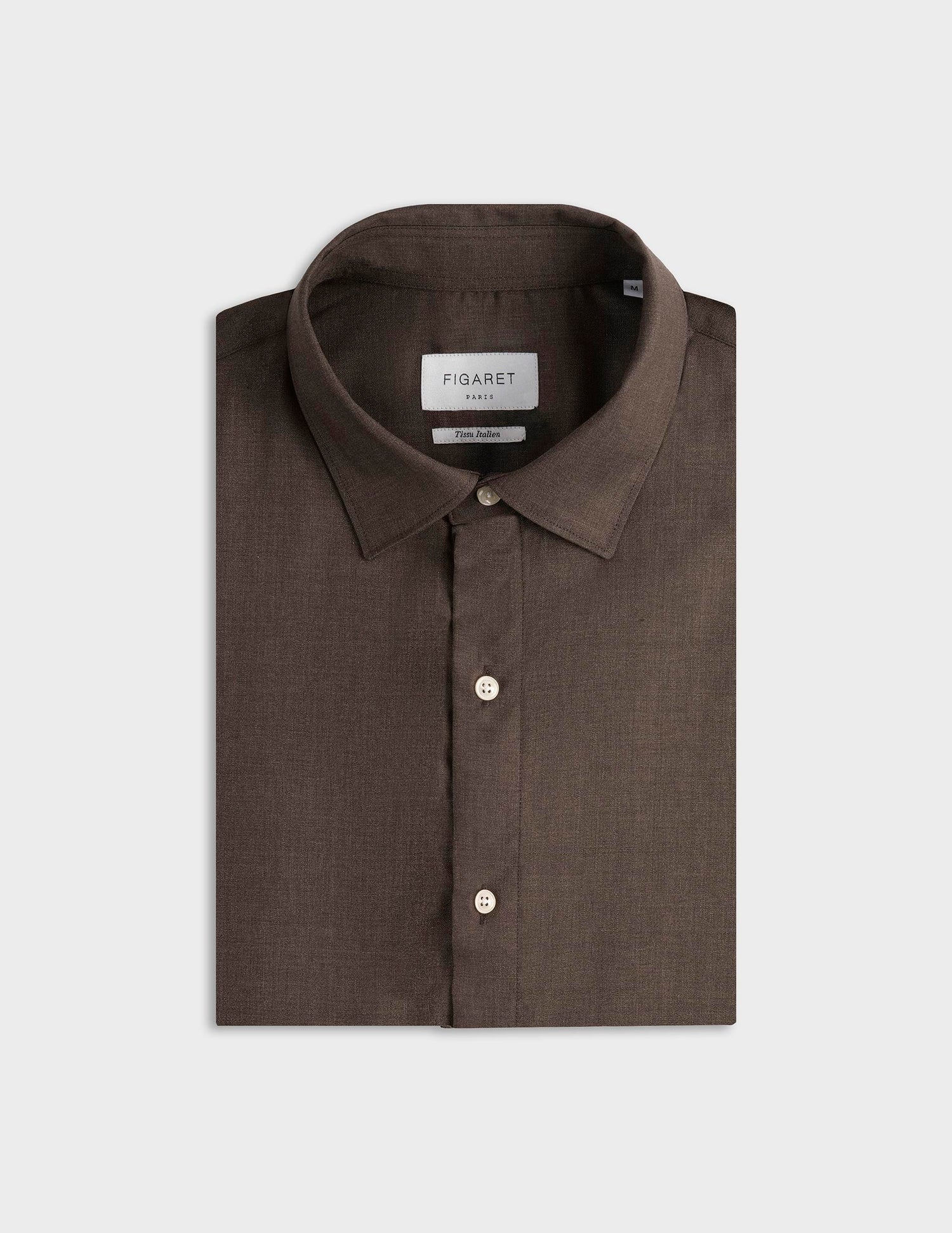 Auguste virgin whool brown shirt - Cloth - French Collar#4