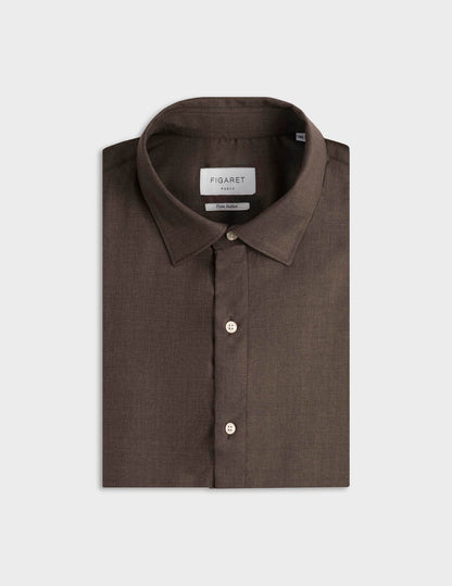 Auguste virgin whool brown shirt