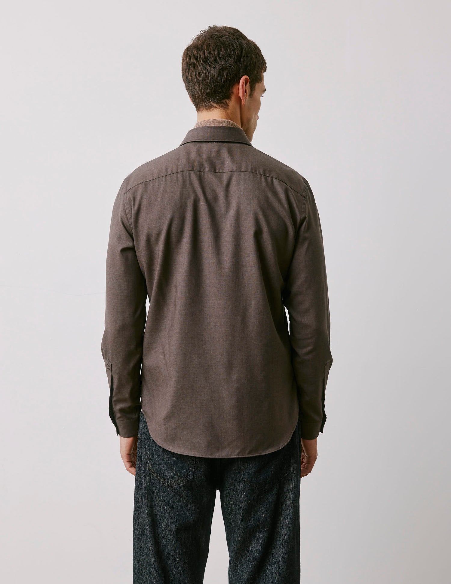 Auguste virgin whool brown shirt - Cloth - French Collar#2