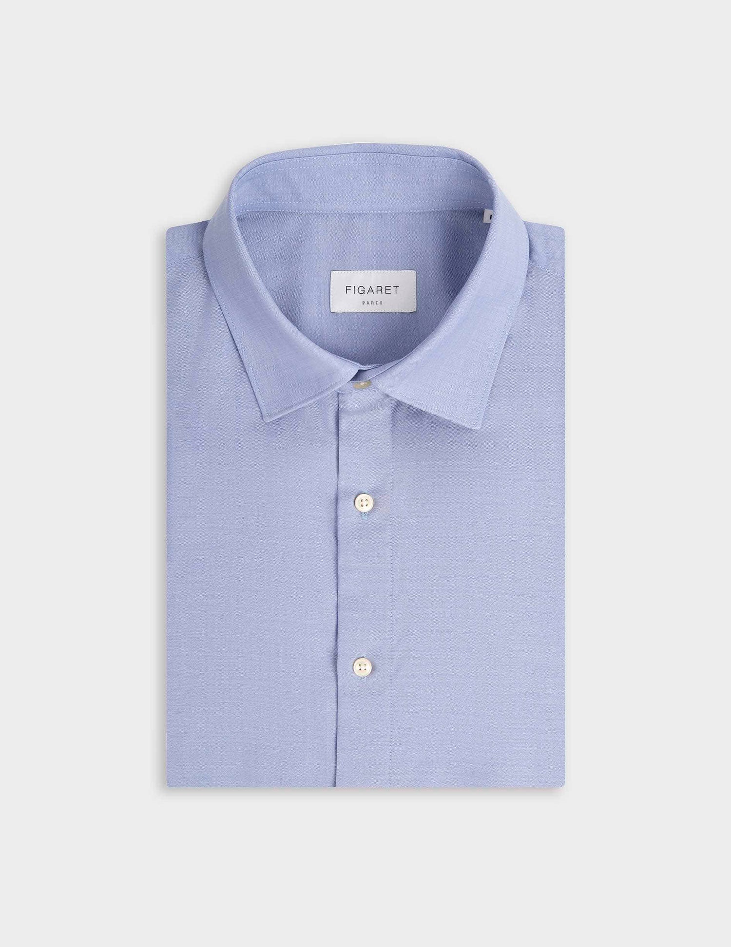 Auguste blue shirt - Wool canvas - French Collar#5