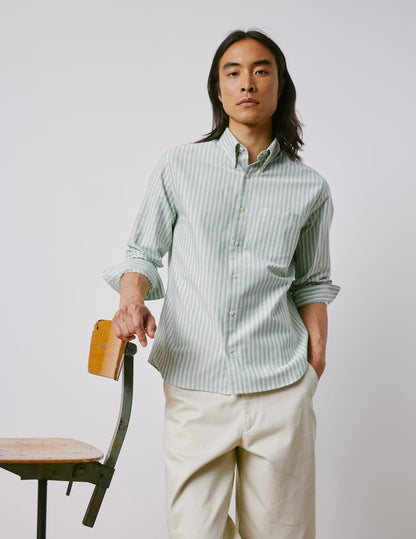 Aurélien green striped shirt
