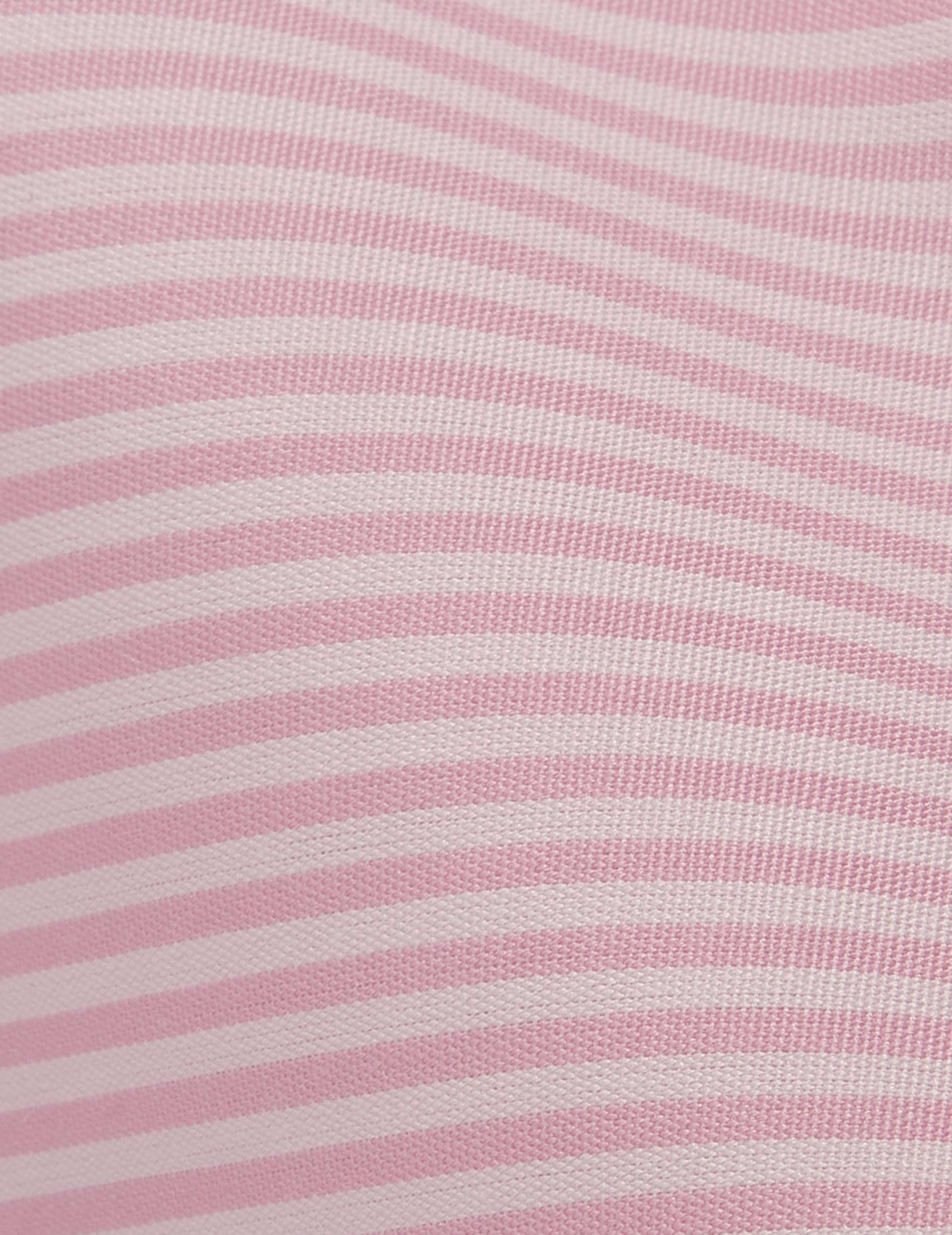 Carl pink striped Voyage shirt - Poplin - Droit ouvert Collar