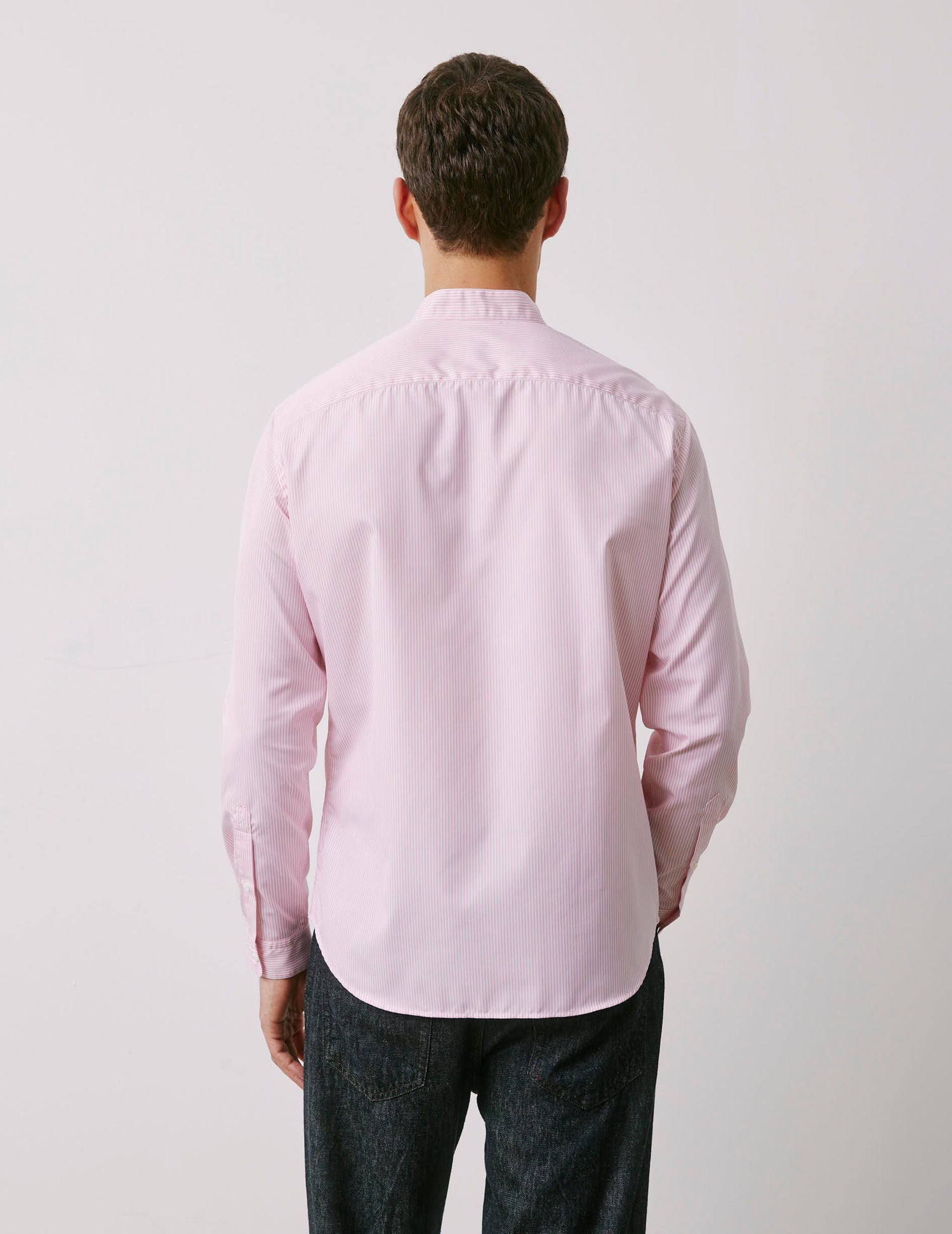 Carl pink striped Voyage shirt - Poplin - Droit ouvert Collar#2