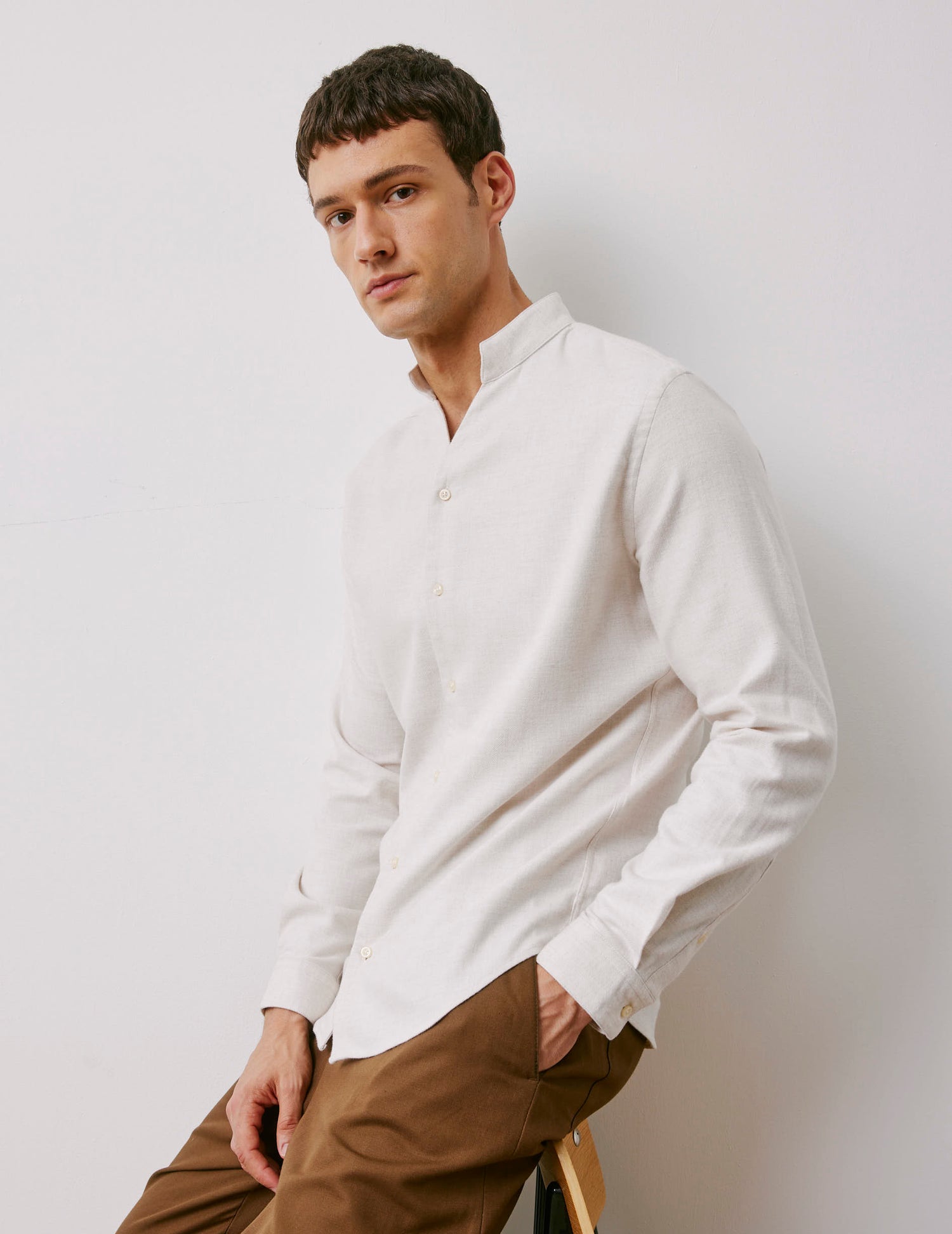 Carl ecru shirt - Flannel - Carl Collar