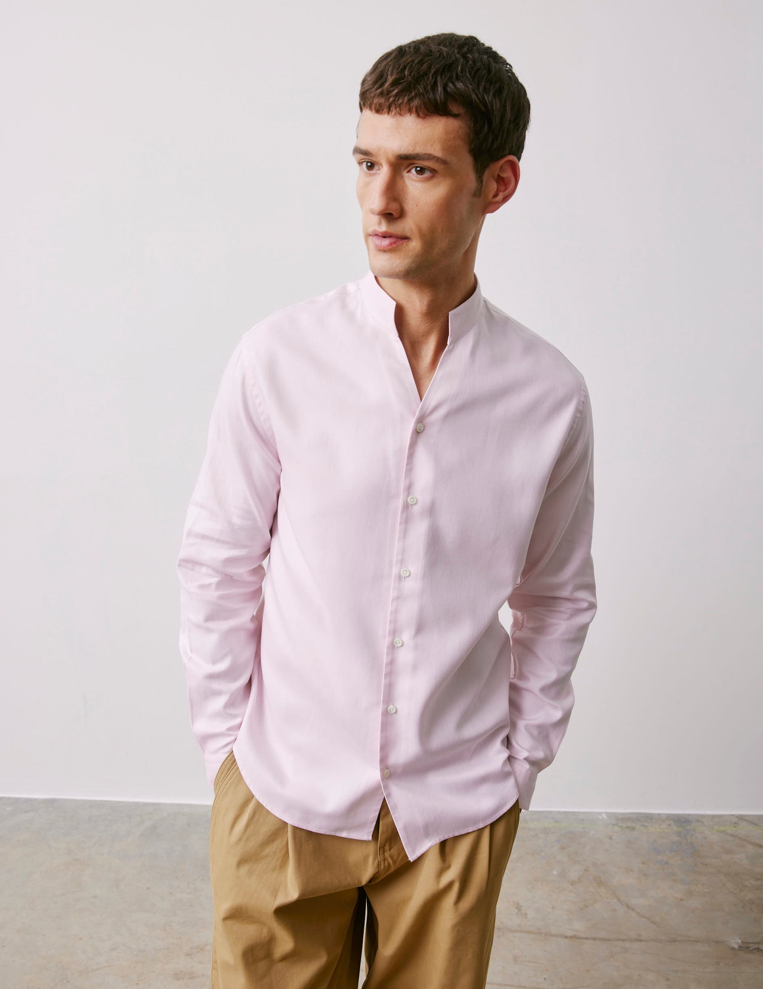 Carl pink shirt - fashioned - Droit ouvert Collar