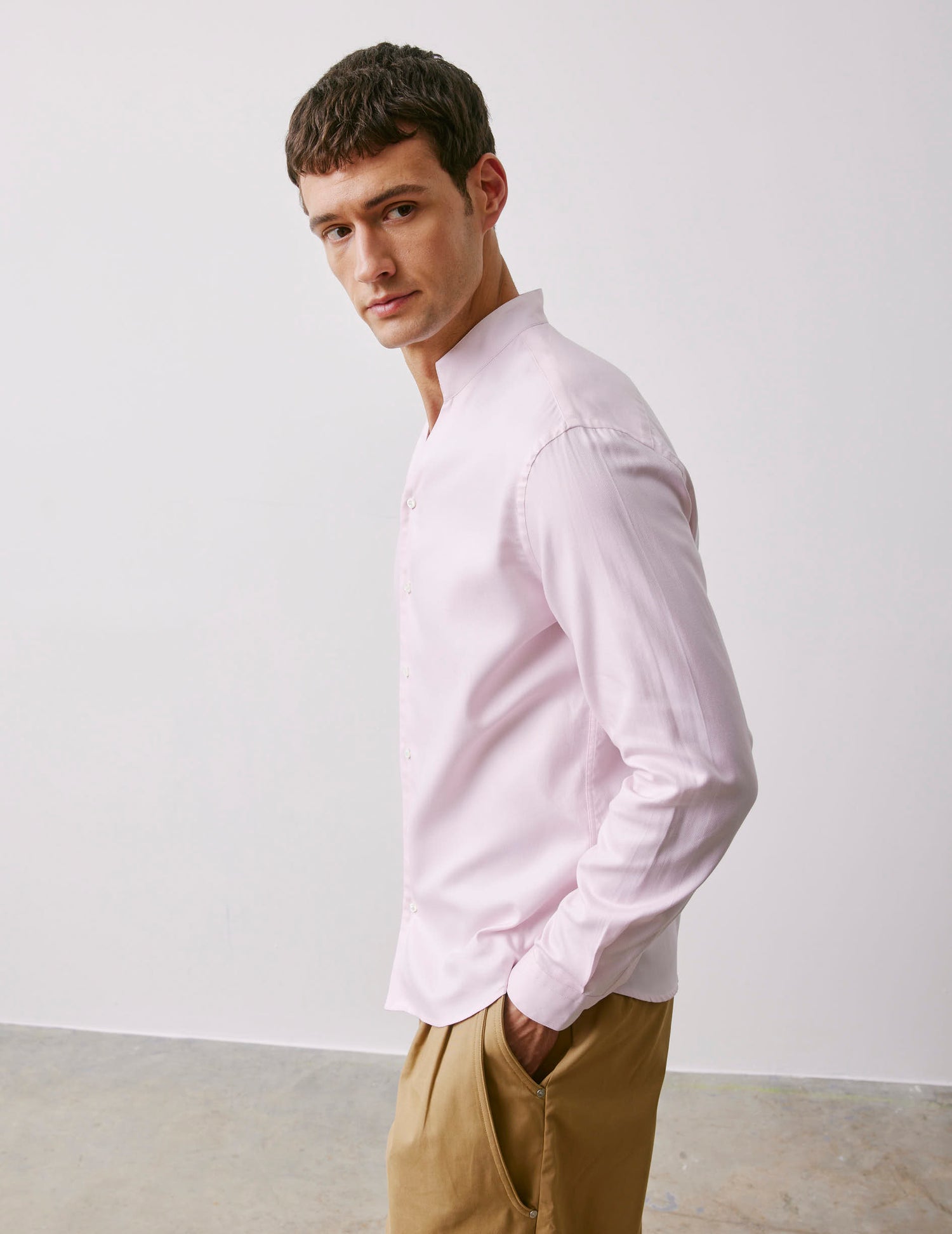 Carl pink shirt - fashioned - Droit ouvert Collar#3