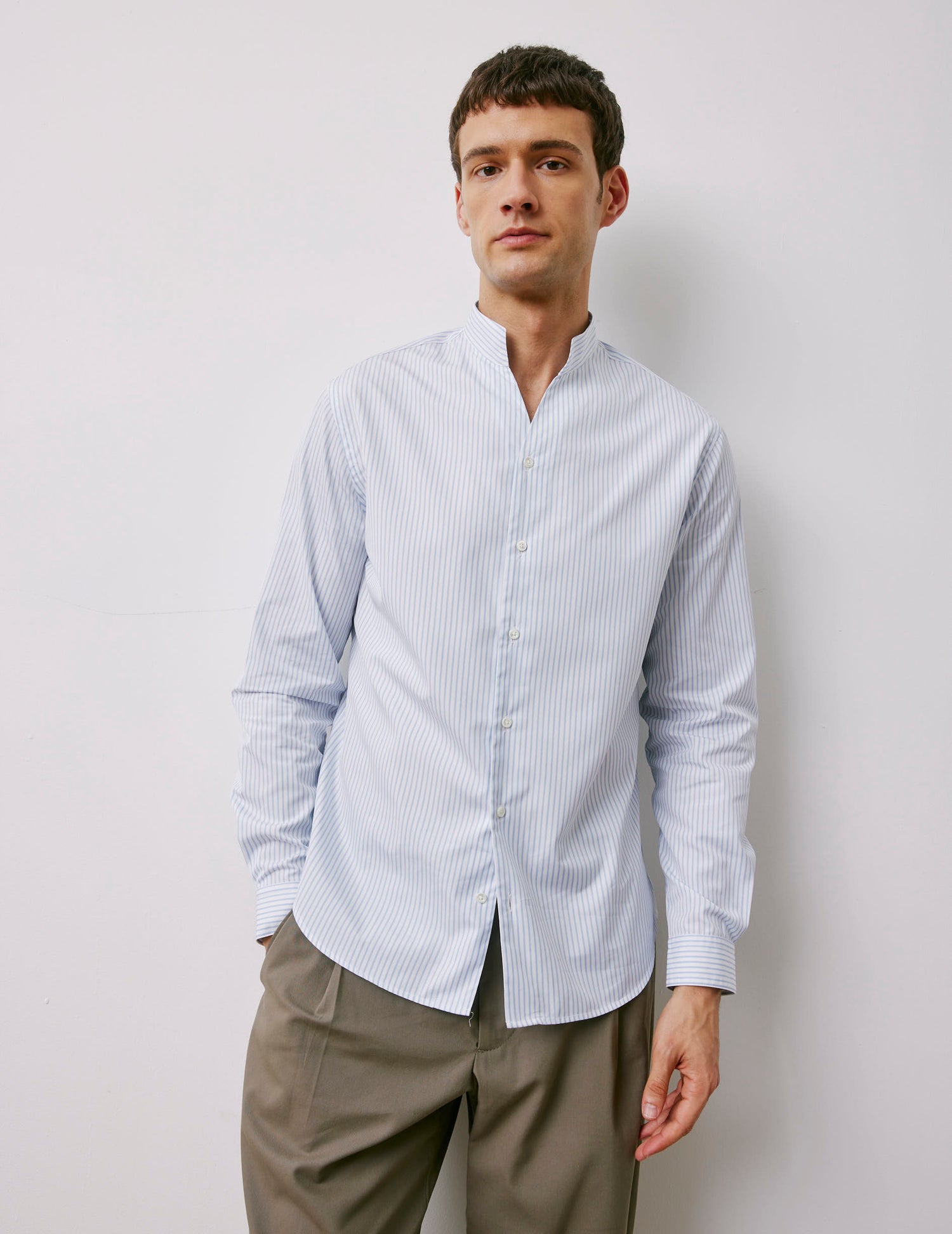 Carl blue striped shirt - Poplin - Carl Collar#4