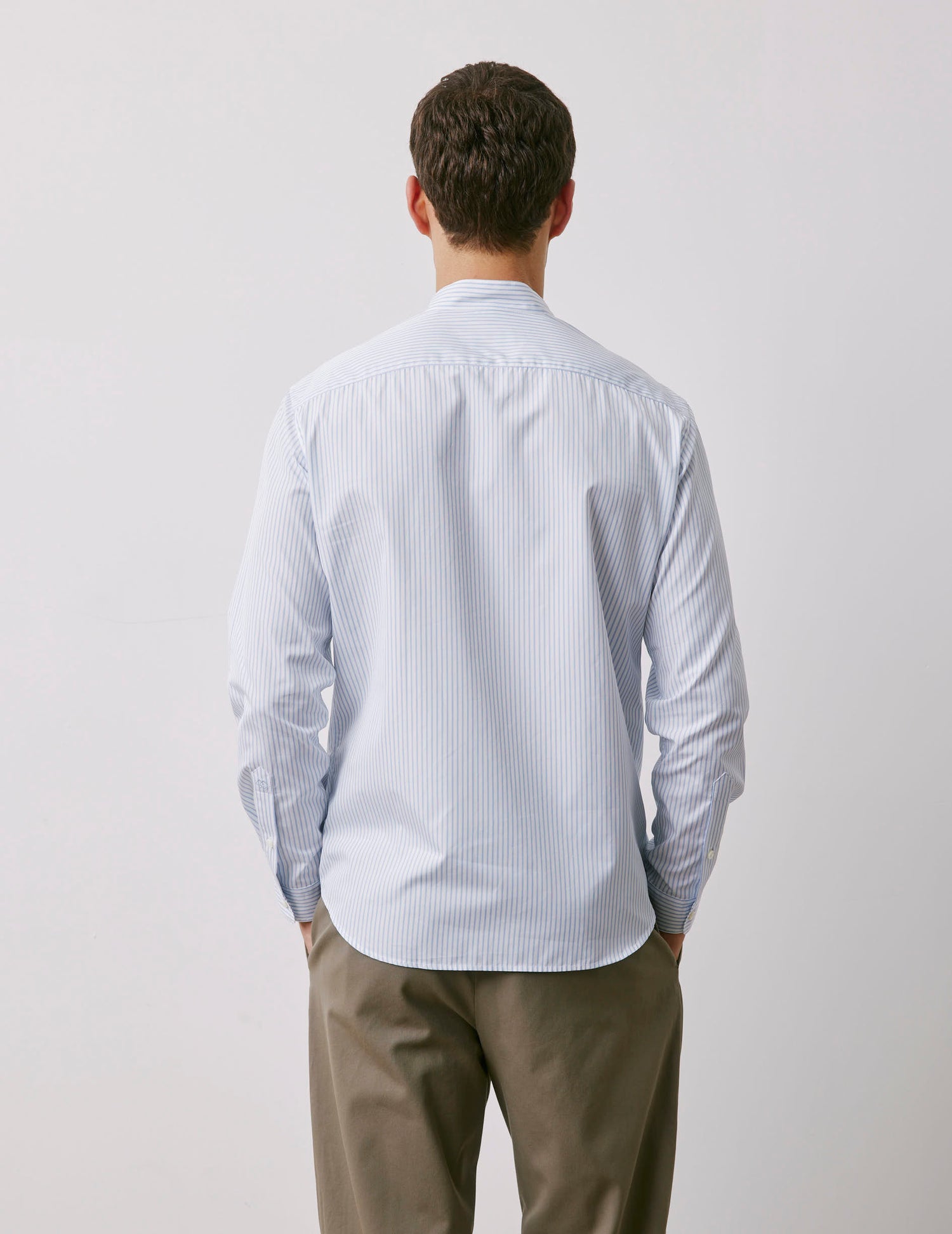 Carl blue striped shirt - Poplin - Carl Collar#2