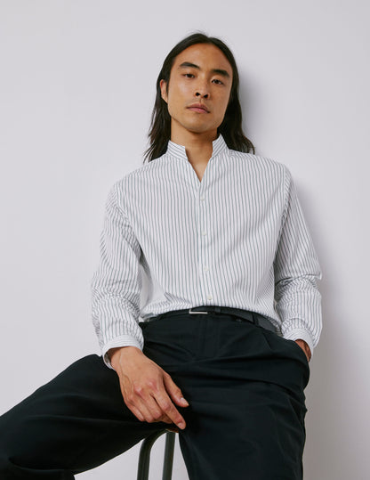 Carl green striped shirt