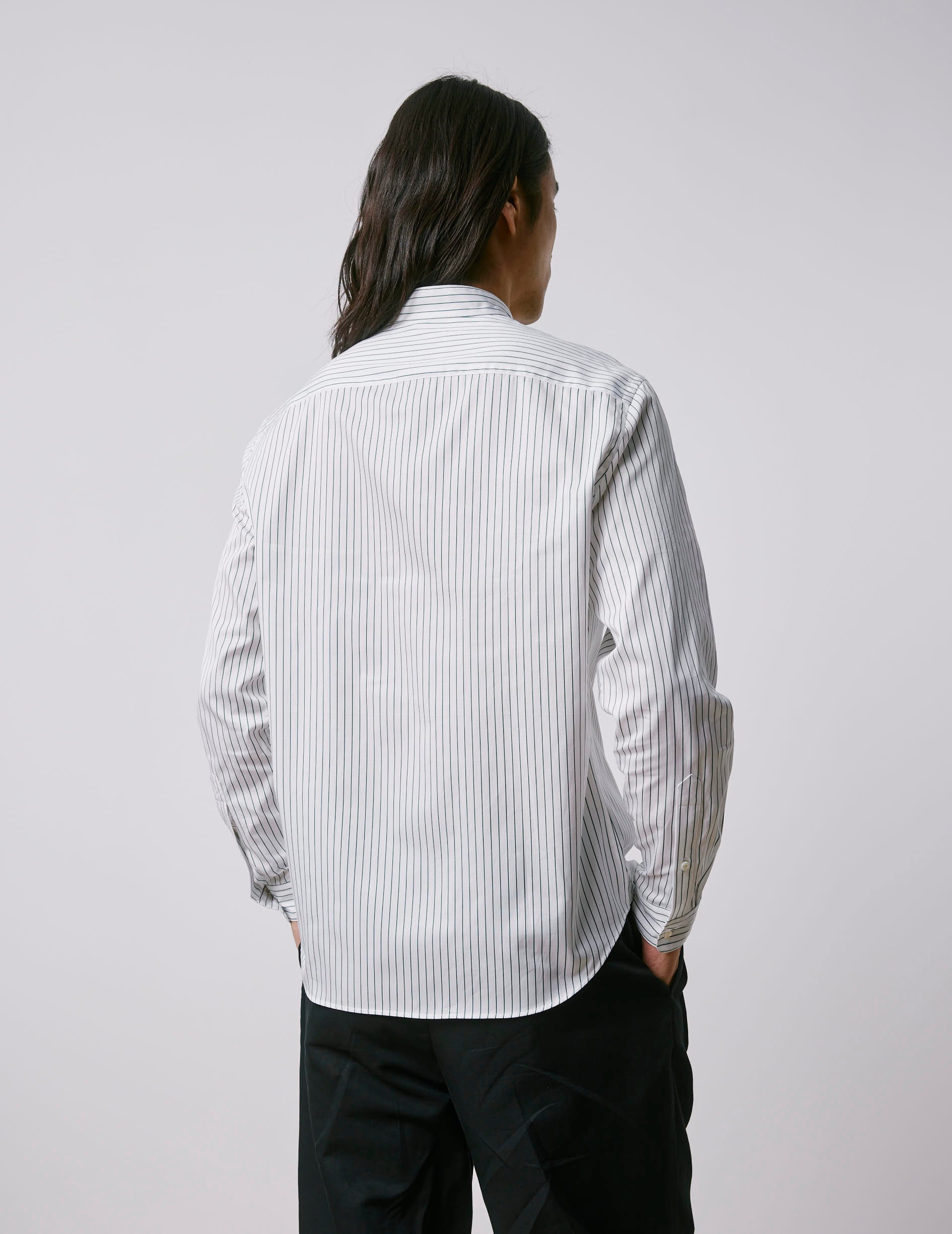 Carl green striped shirt - Twill - Carl Collar