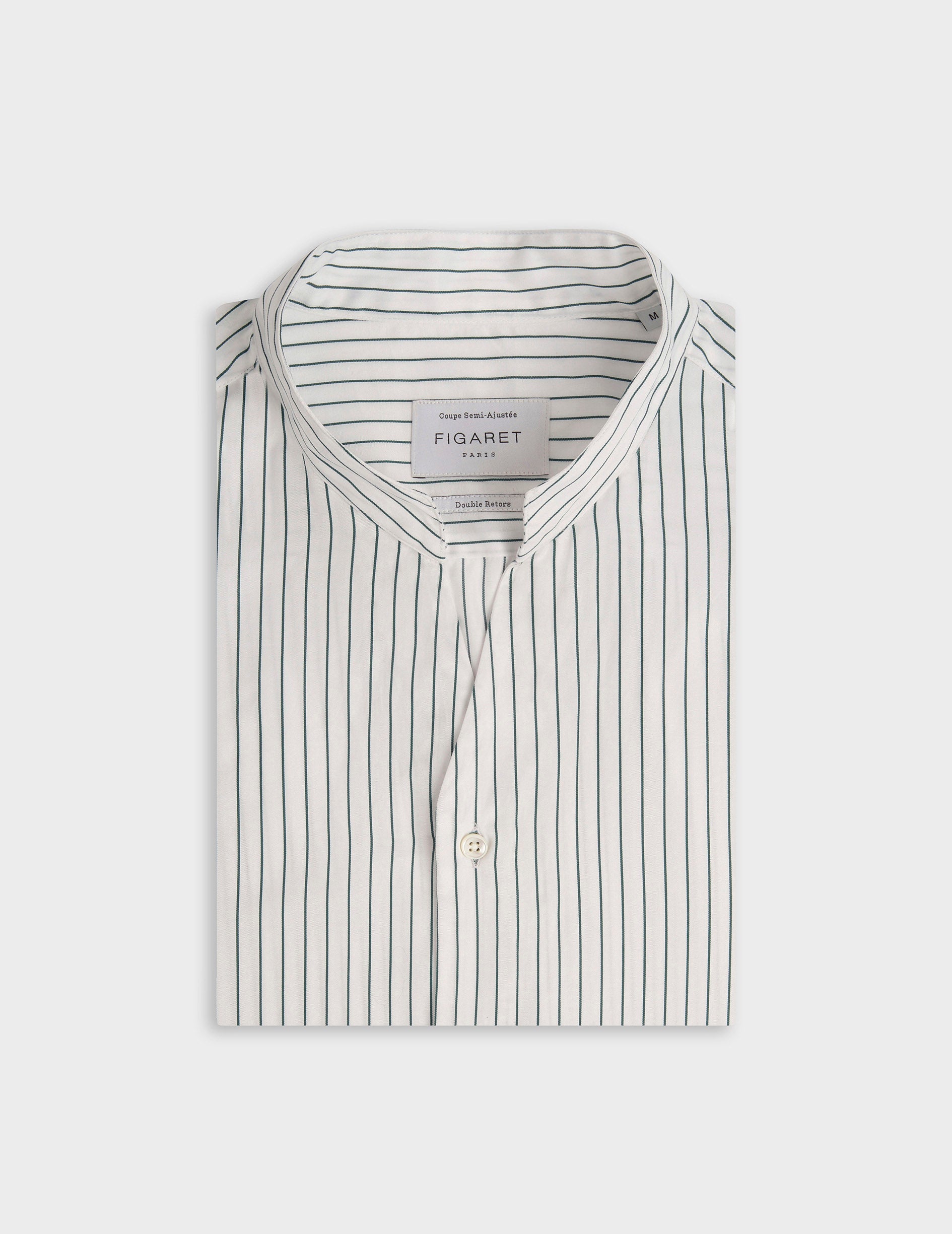 Carl green striped shirt - Twill - Carl Collar