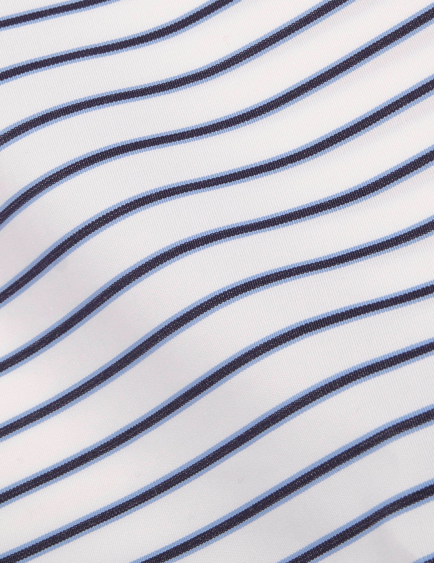 Carl navy striped shirt - Poplin - Droit ouvert Collar#6