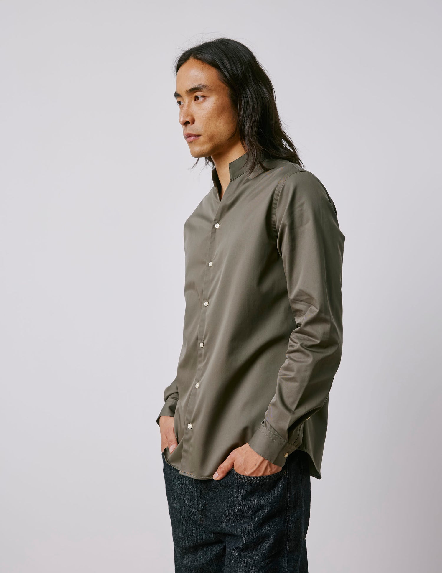 Carl khaki shirt - Twill - Carl Collar#3
