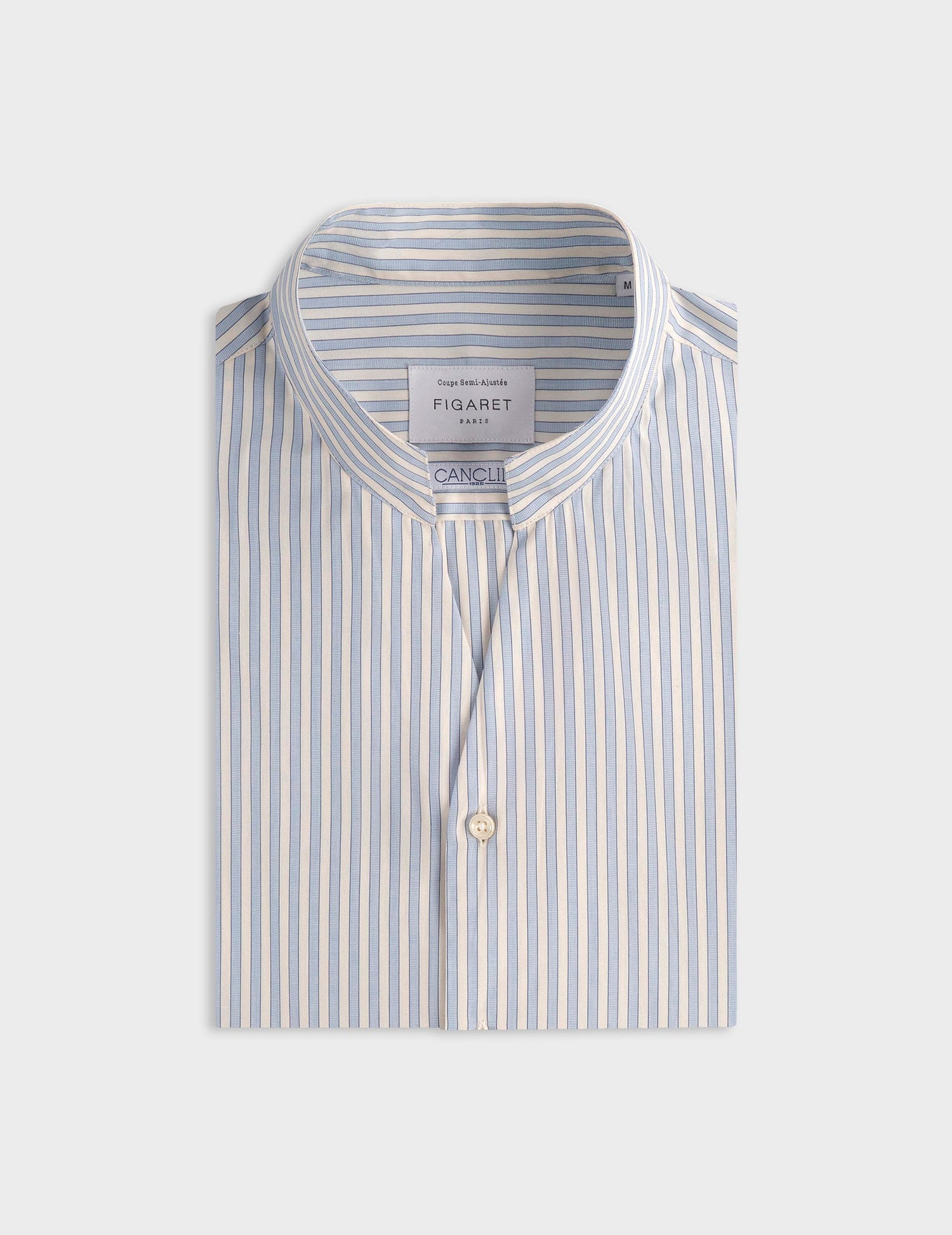 Carl blue striped shirt - Wire to wire - Droit ouvert Collar#4