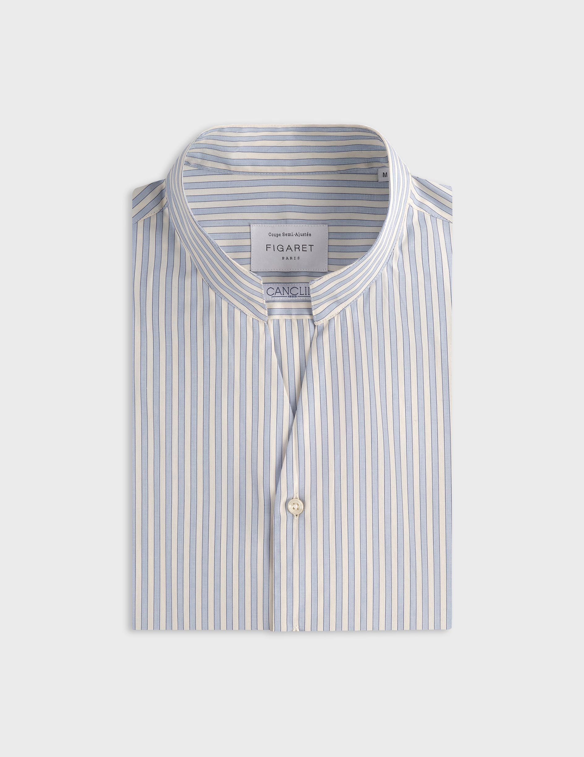 Carl blue striped shirt - Wire to wire - Droit ouvert Collar